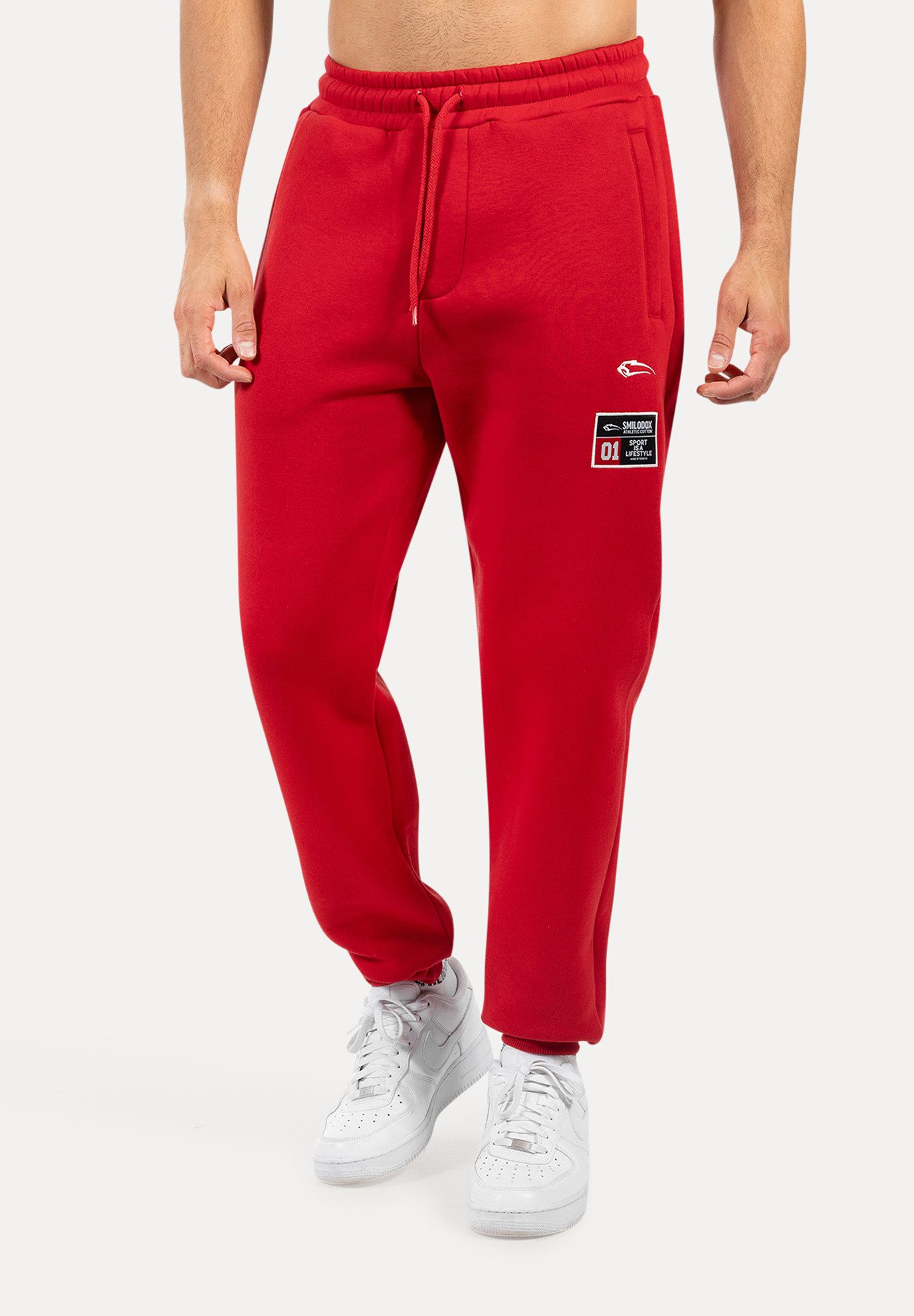 Smilodox Jogginghose Rayk, Bequeme Hose mit Logo Print, elastischem Bund, Bündchen Stretch-Material sportliche und lässige Alltagslooks Sport Freizeit