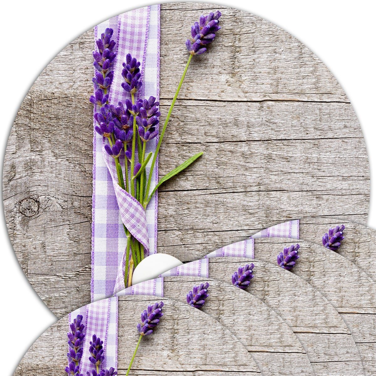 Platzset, Platzsets Lavendel 6 Stk. rund Ø 38 cm, matches21 HOME & HOBBY, (6-St) | Tischsets