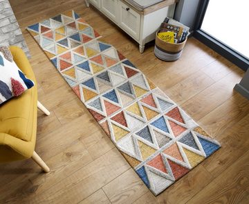 Wollteppich Moderner Teppich ESK ALEX in warmen Farbtönen, KADIMA DESIGN, Läufer, Höhe: 10 mm