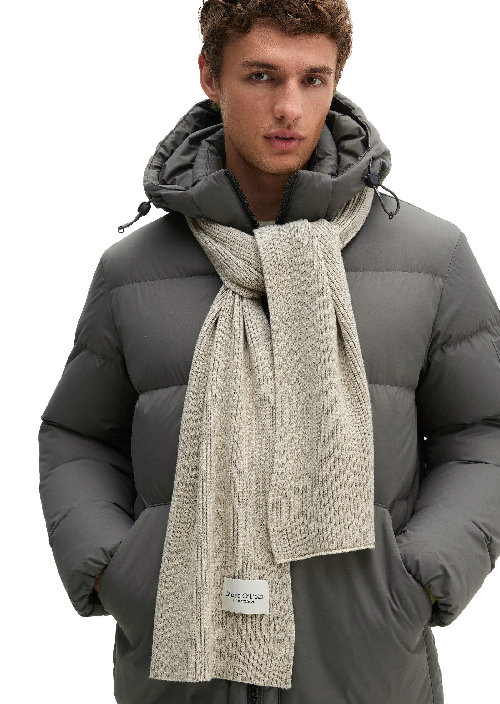 Marc O'Polo Strickschal aus reiner Bio-Baumwolle – Bild 3 von 3