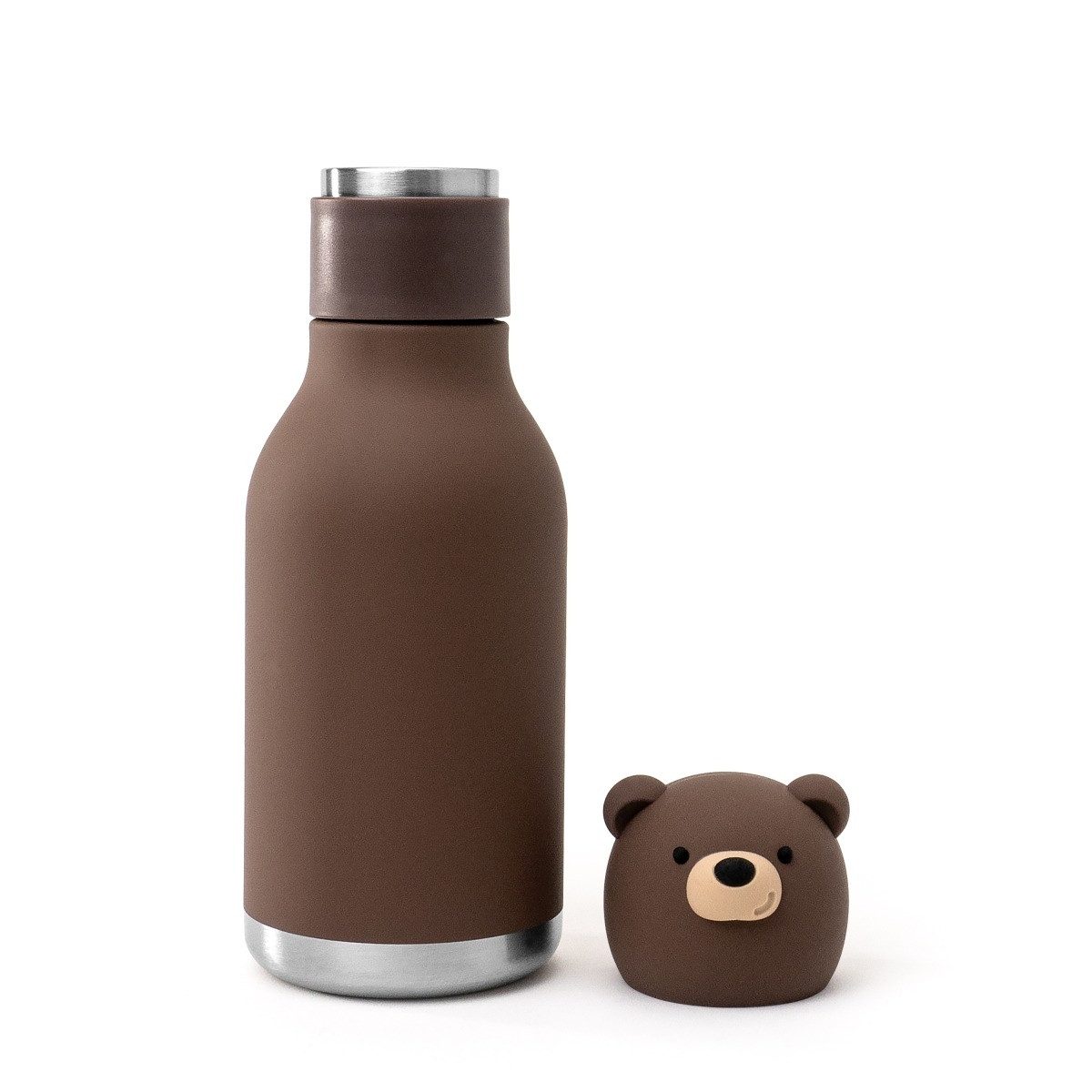 ASOBU Trinkflasche Asobu Bestie Trinkflasche 460 ml, Tier-Design, isoliert, auslaufsicher, 460 ml, Vakuumisolierung, auslaufsicher, Silikon-Trinkhalm, Edelstahl