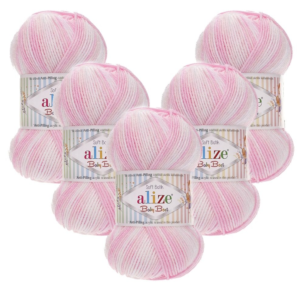 Alize 5 x ALIZE Baby Best Batik 6660 Häkelwolle, 240 m, Antipilling,Babywolle,Viskose
