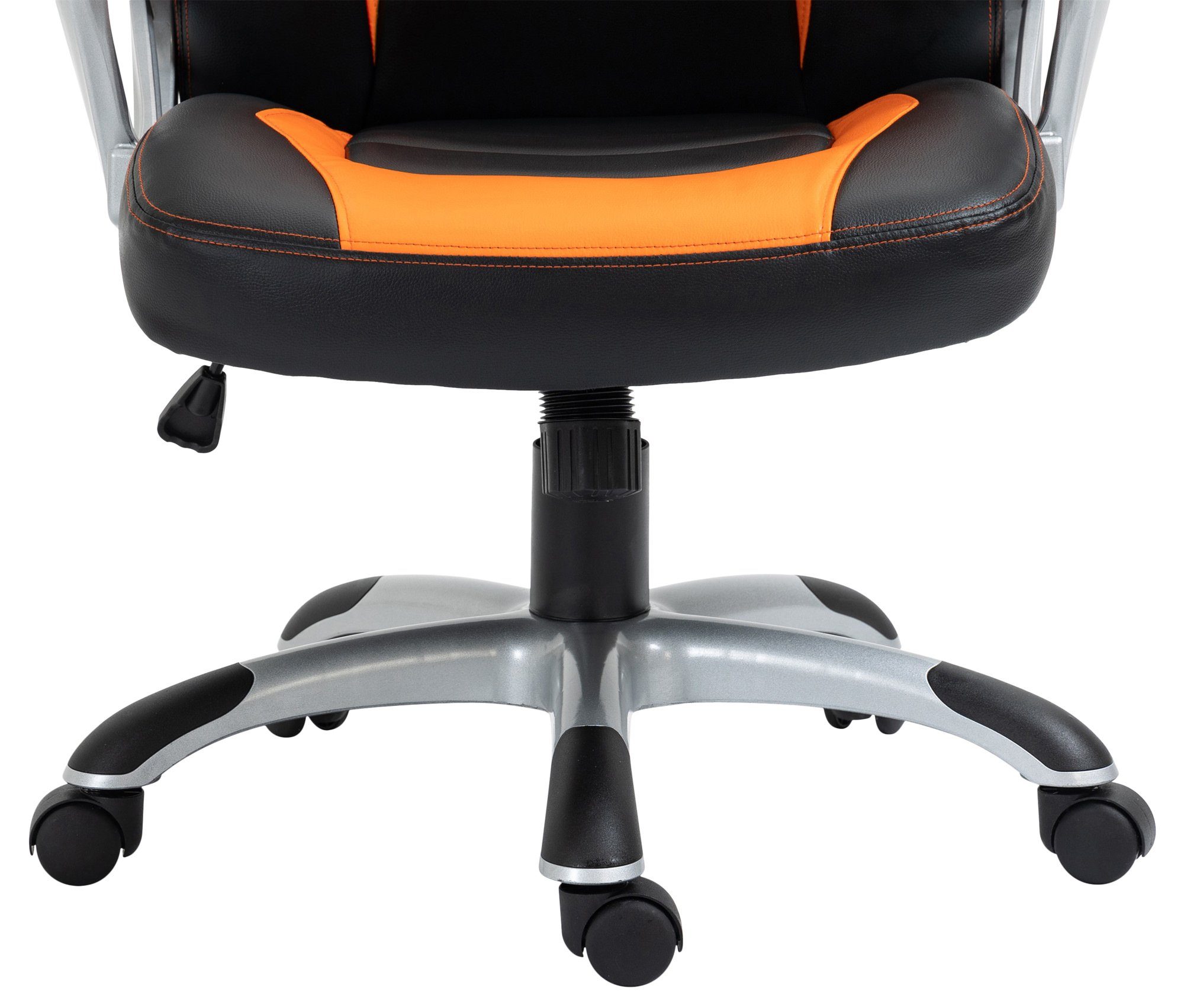 CLP Schreibtischstuhl Foxton, höhenverstellbar, drehbar schwarz/orange
