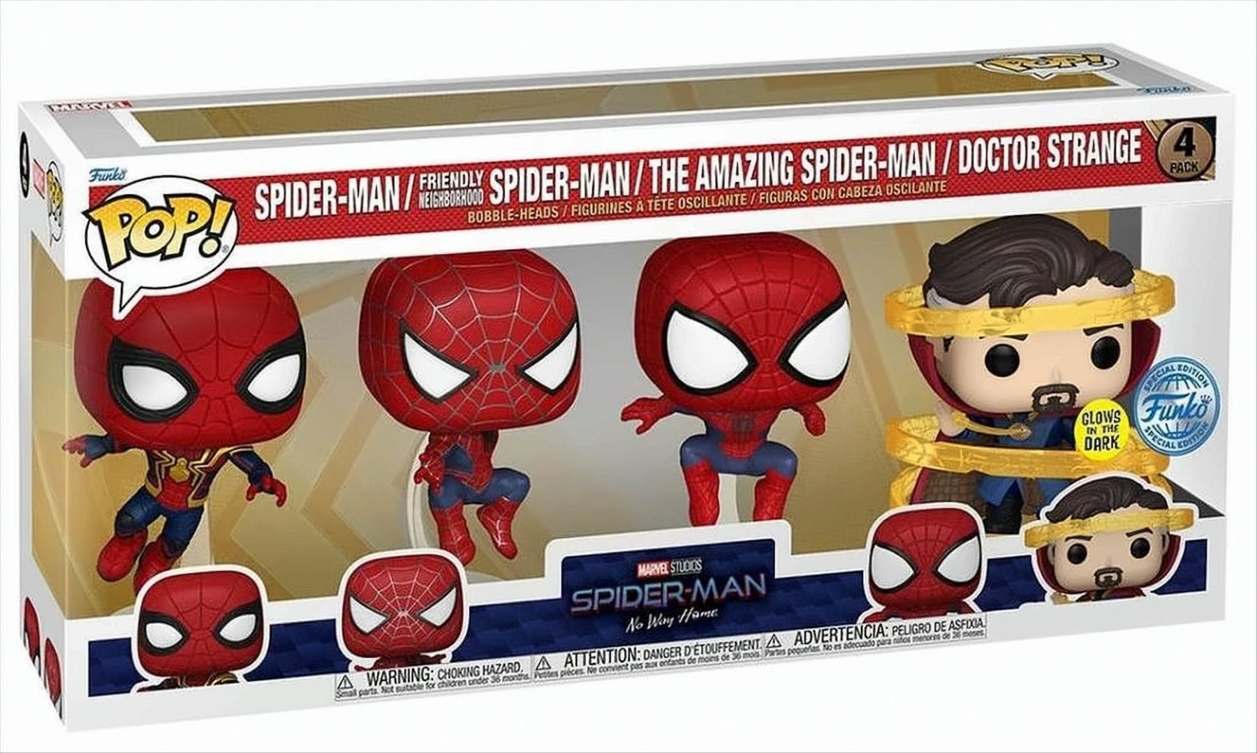 Funko Spielfigur POP - Movie - Spider Man No Way Home 4er-Pack GLOW