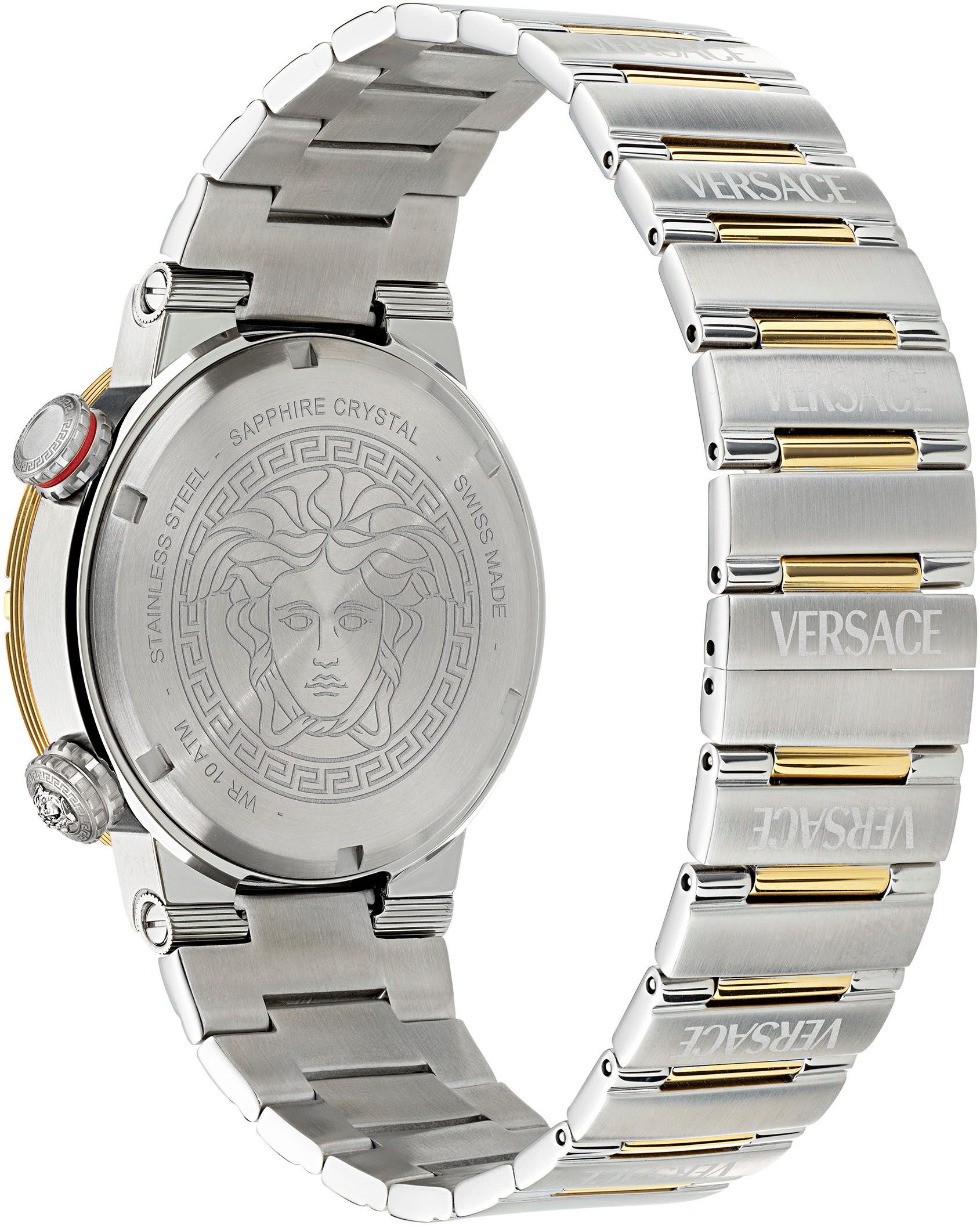 Versace Chronograph GRECA LOGO DIVER VE8G00524, Quarzuhr, Armbanduhr, Herrenuhr, Datum, Stoppfunktion, Swiss Made