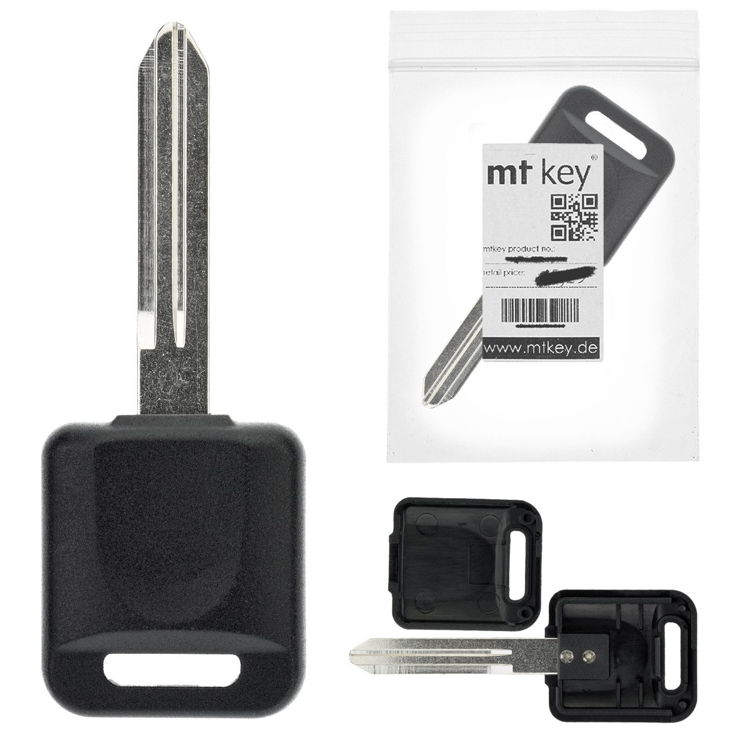 mt-key Schlüsseltasche MT KEY Ersatz Schlüssel Rohling NSN19, für NISSAN CAB STAR F24 (07-13); RENAULT MAXITY (07-14); SUBARU B9...