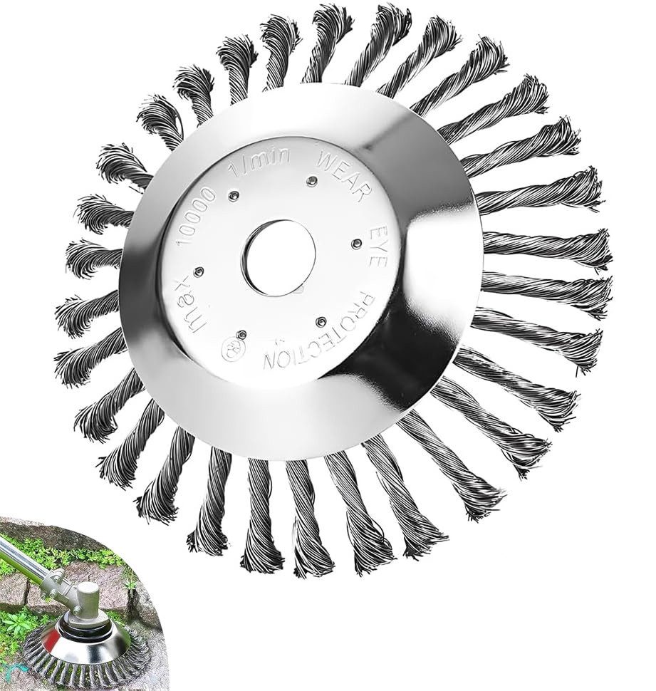 BlingBin Ersatzbürste Profi Unkrautbürste für Freischneider & Motorsense Wildkrautbürste, Unkrautjäten im Garten, (1 Set, 1-tlg., 25,4mm), Hohe Standfestigkeit,Robust und Langlebig (8 inch)