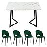 Grün Stühlen + Schwarz Tischbeine | Grün