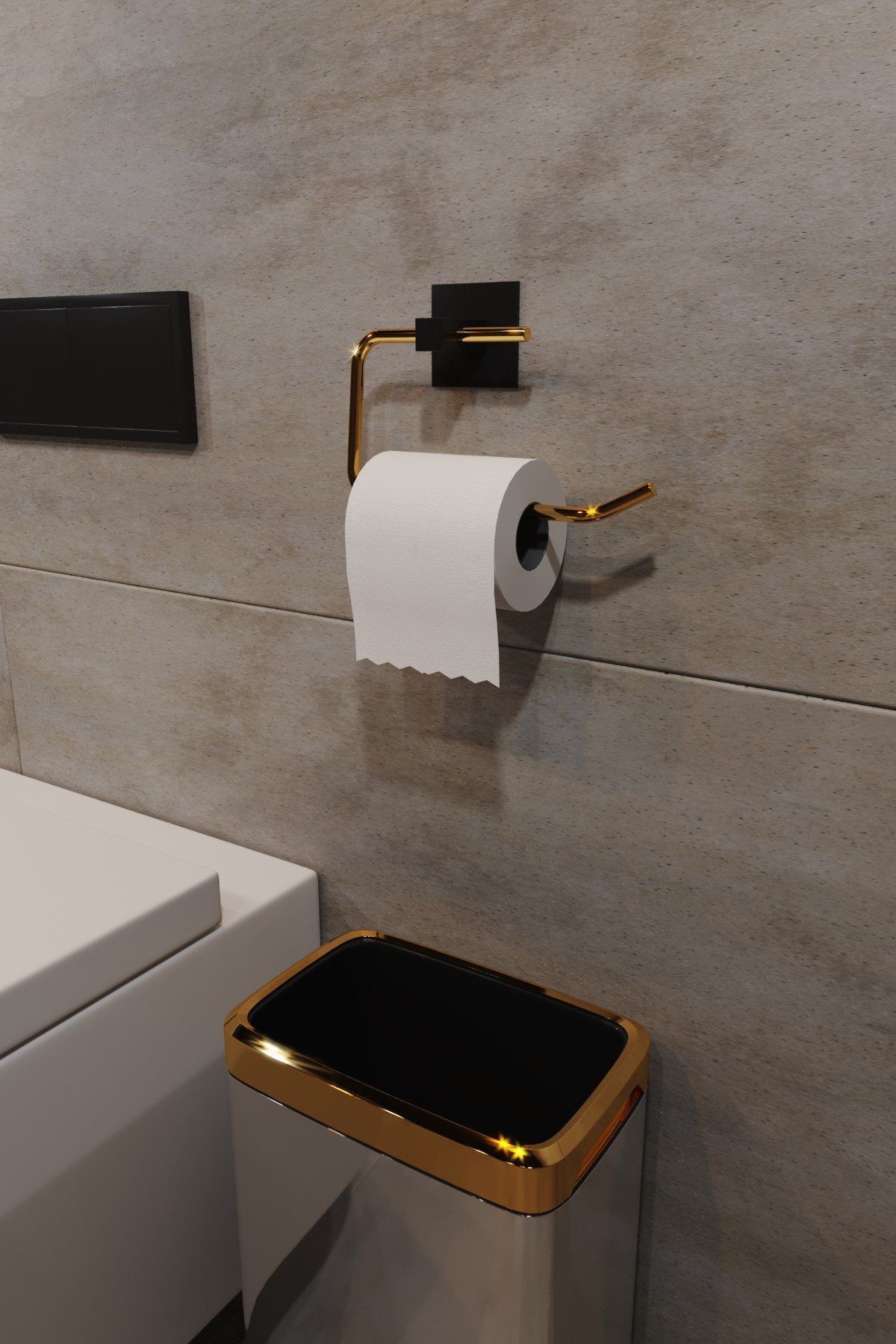 Evila Originals Toilettenpapierhalter HFT1118, Metall 100% Toilettenpapierhalter, Gold