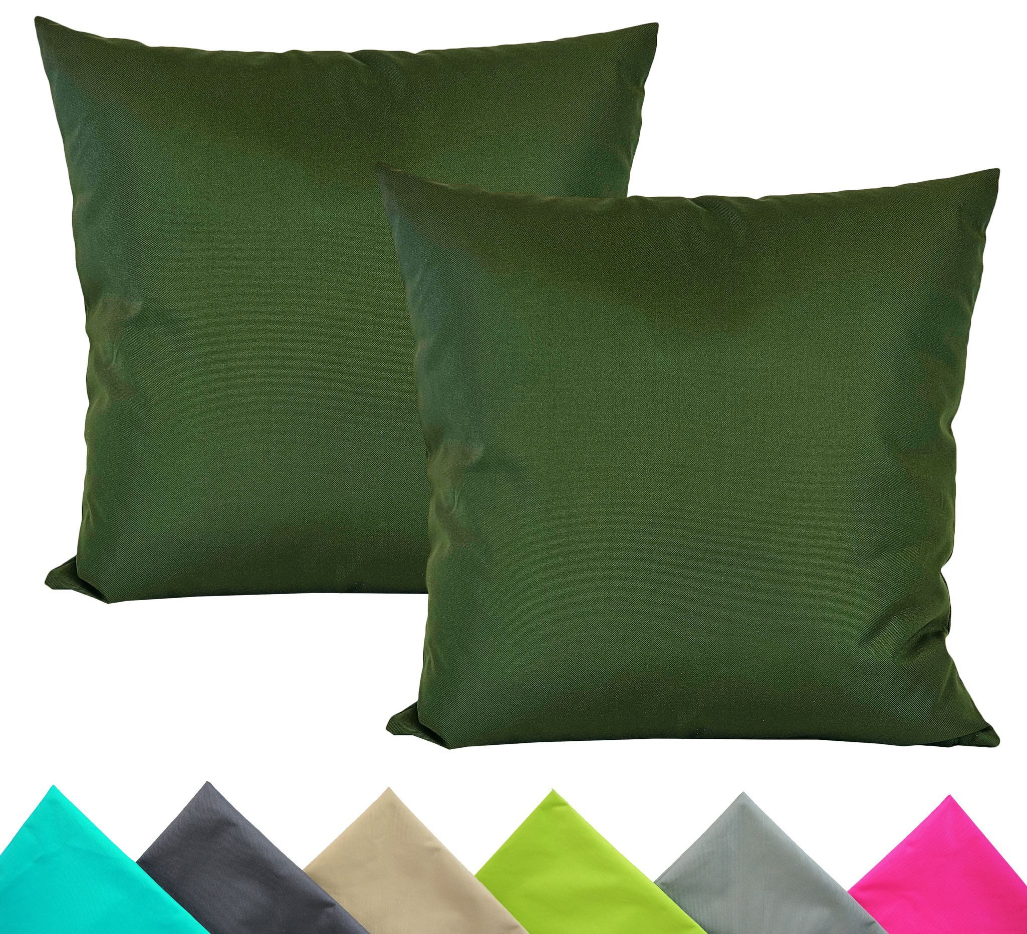 JACK Kissenbezüge 2er Set 40x40cm Outdoor Wasserfest, (2 Stück), 2x Kissenhülle, strapazierfähig, wasserabweisend, Innen & Außen