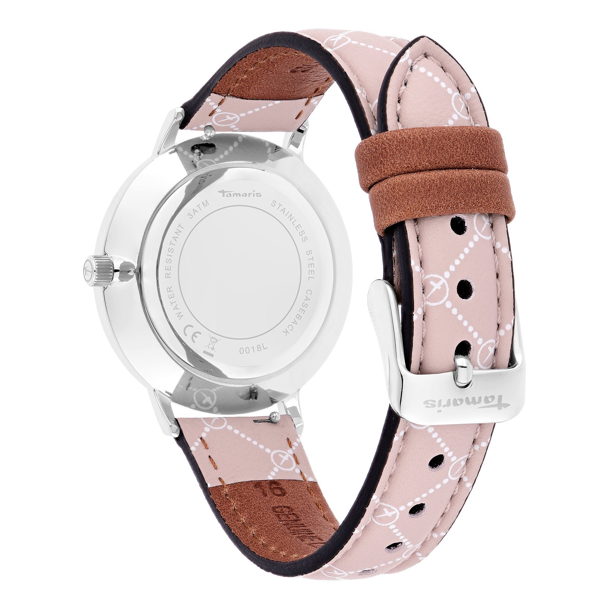 Tamaris Quarzuhr The Rosa Logo Leather Echtleder