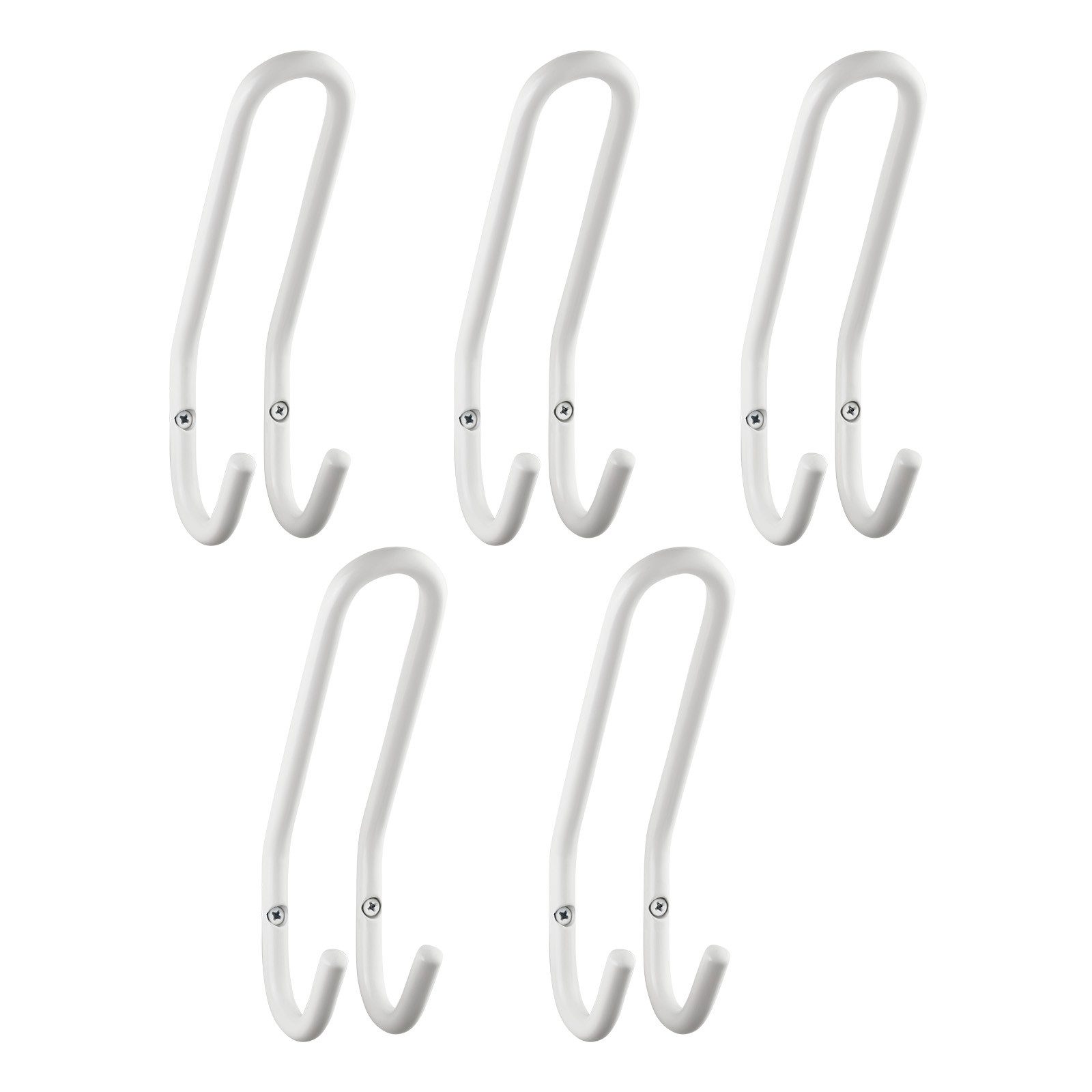 SO-TECH® Kleiderhaken Garderobenhaken FARA Doppelhaken Stahl, (5-St), 192 x 51 x 78 mm, Stangendurchmesser 10 mm, Stahl weiß