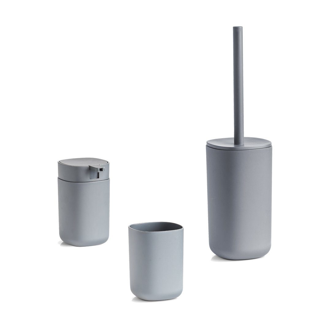 Zeller Present Badaccessoire-Set WC-Bürste, Kunststoff, x 35,2 9,5 cm 9,5 anthrazit, x