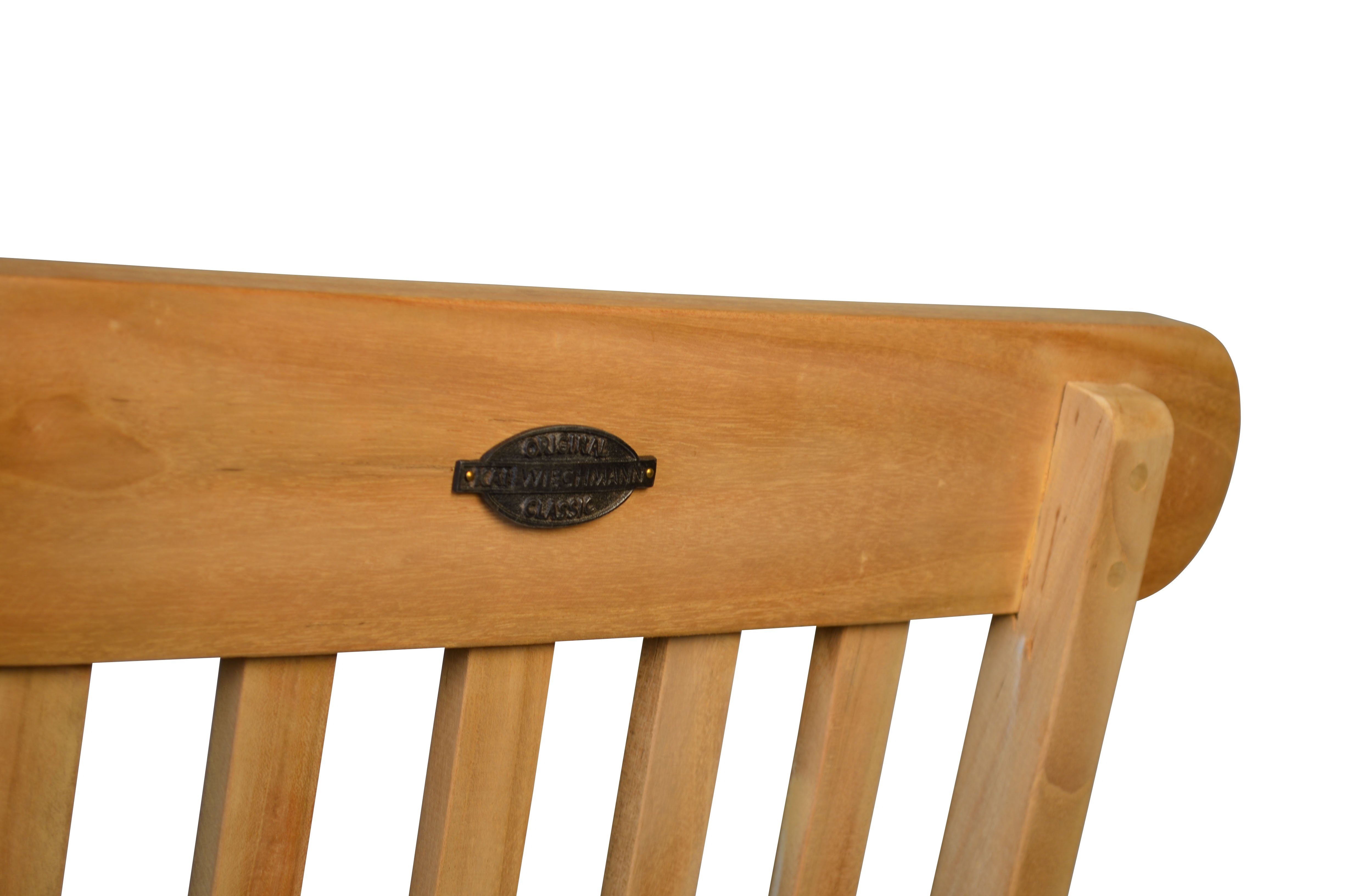 Kai Wiechmann Gartenliege Hochwertiger Teak Deckchair mit Rad als wetterfester Liegestuhl, verstellbarer Teak Relaxsessel mit Fußablage