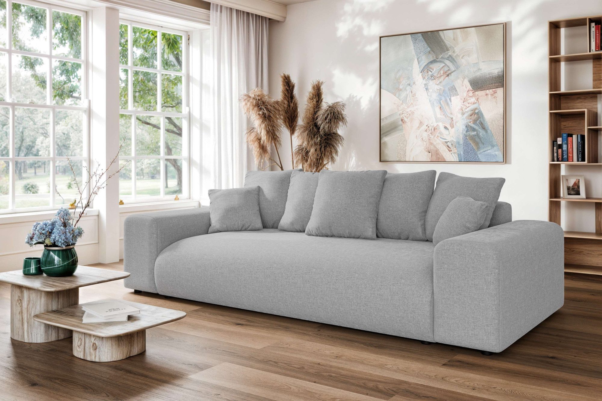 Home affaire Big-Sofa LAKESIDE 3-Sitzer Schlafsofa mit Bettkasten, Breite 256,5 cm, Liegefläche 168,5x195 cm, hoher Sitzkomfort, Maße B/T/H: 256/122/82cm