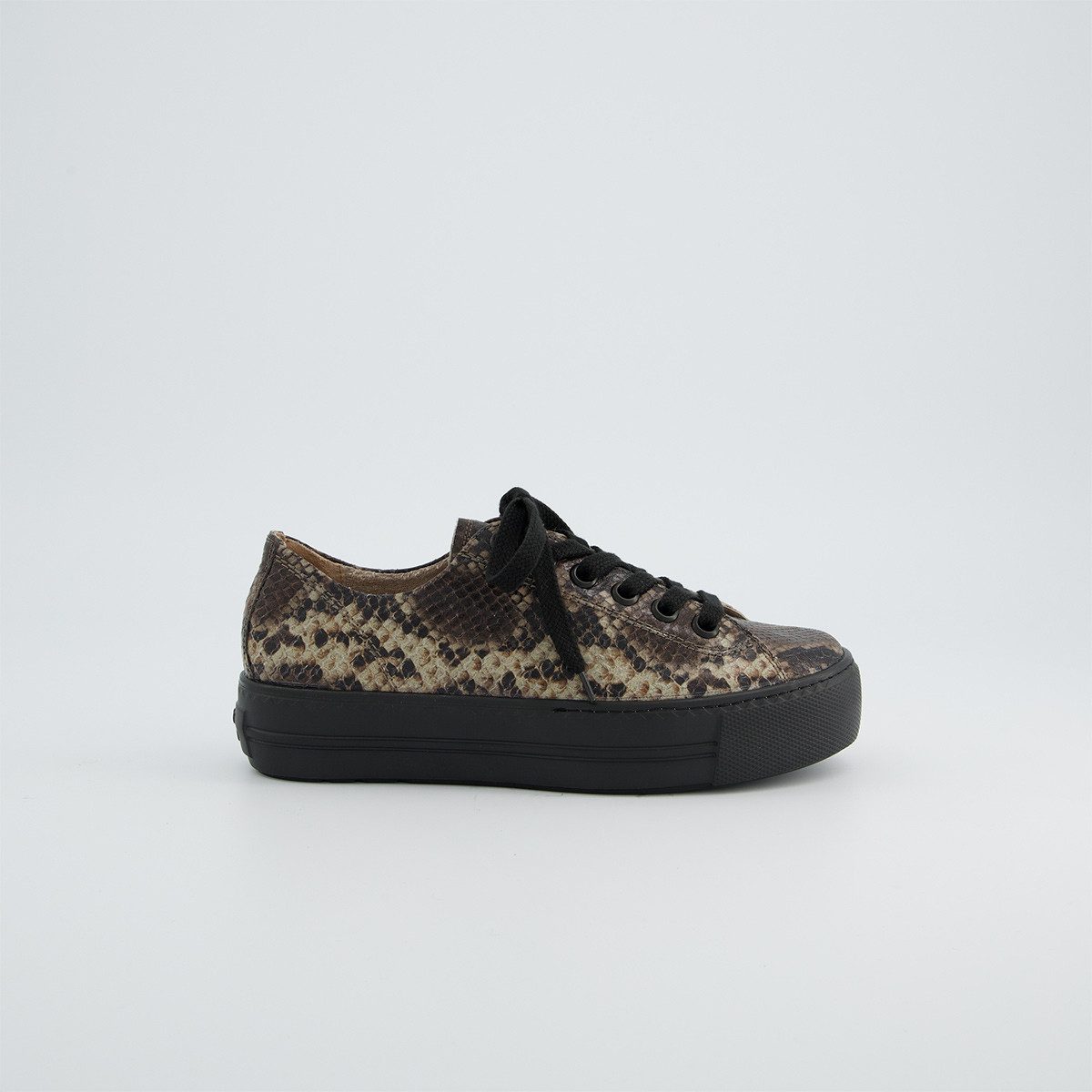 Paul Green 4790-818, Sneaker in Schwarz, kombiniert/Reptil für Damen Sneaker