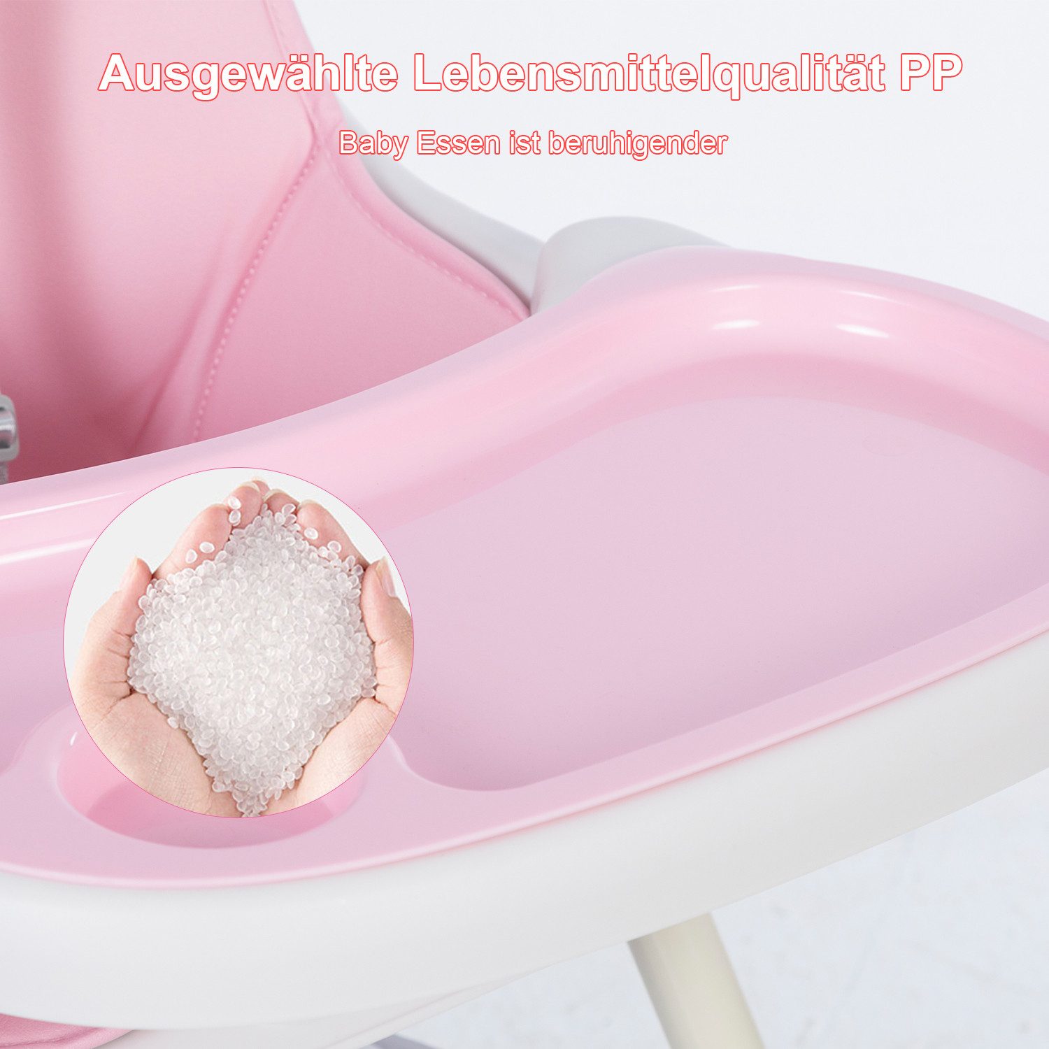 FOXSPORT Kinderklappstuhl, Kinder-Esstuhl​, 2 in 1 Babystuhl, Kombiessstuhl (mit Ablagekorb, mit 5-Punkt-Sicherheitsgurt, wasserdichtes abnehmbares Tablett), klappbar, 6 Monate bis 4 Jahre, 50kg belastbar, vier Farben