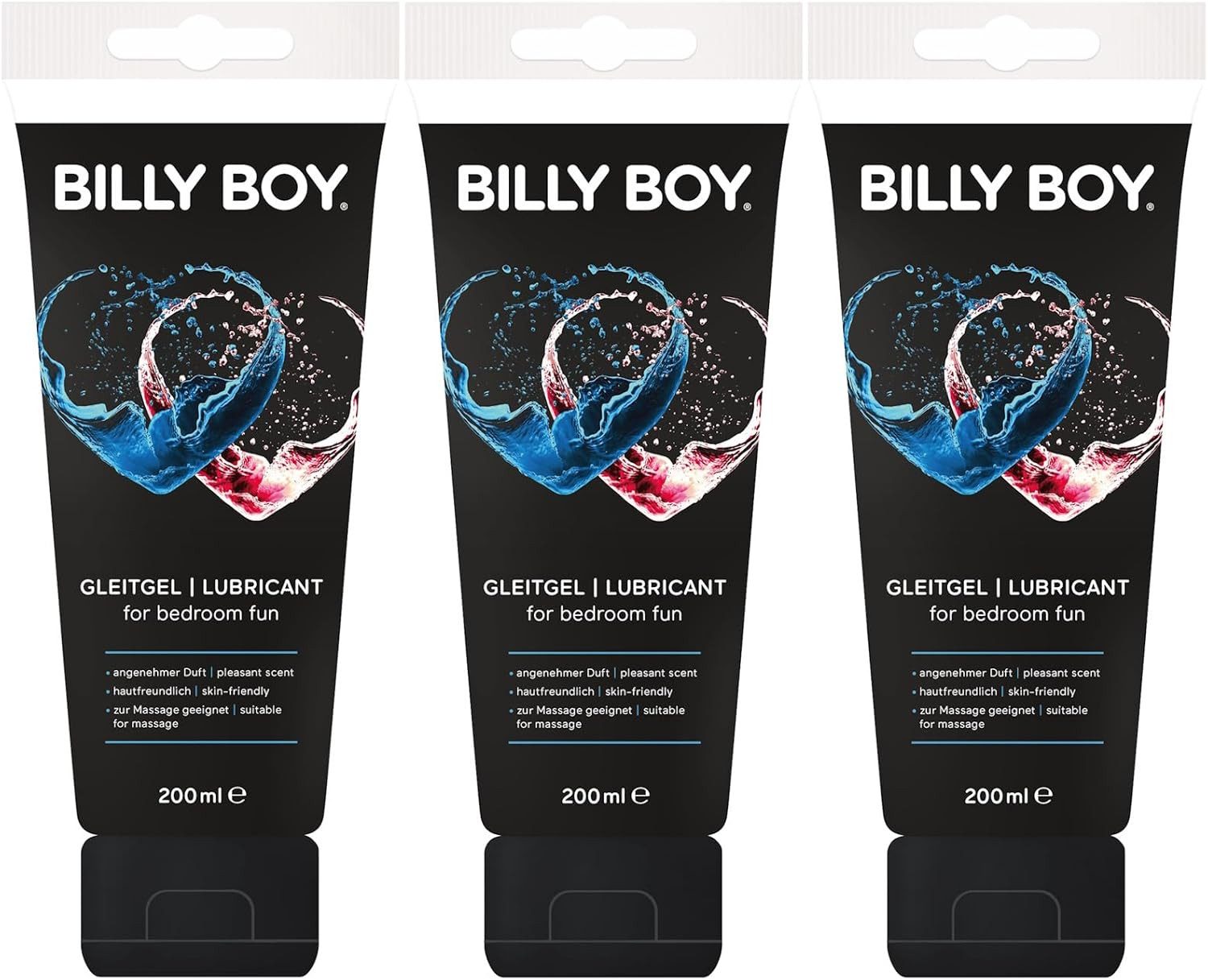 Billy Boy Gleitgel Black, Duopack, 3-tlg., Wasserbasiert