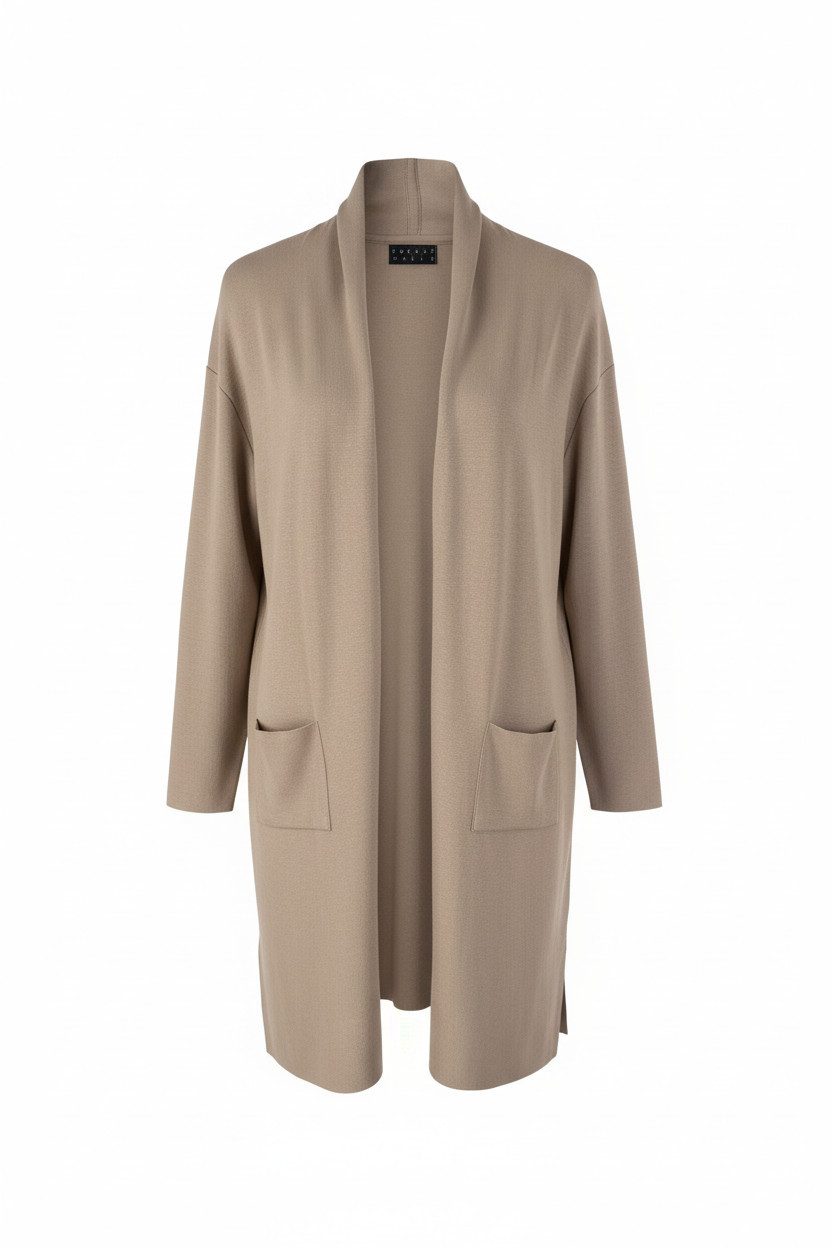 Zuckerwatte Strickmantel langer Strickmantel open front aus weichem Viskose günstig online kaufen