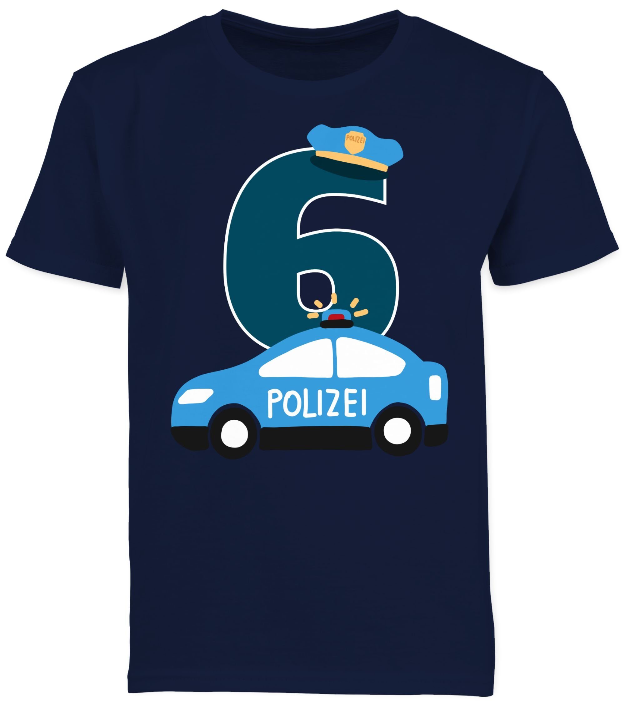 Shirtracer T-Shirt Polizei Sechster Geburtstag Dunkelblau 1 6