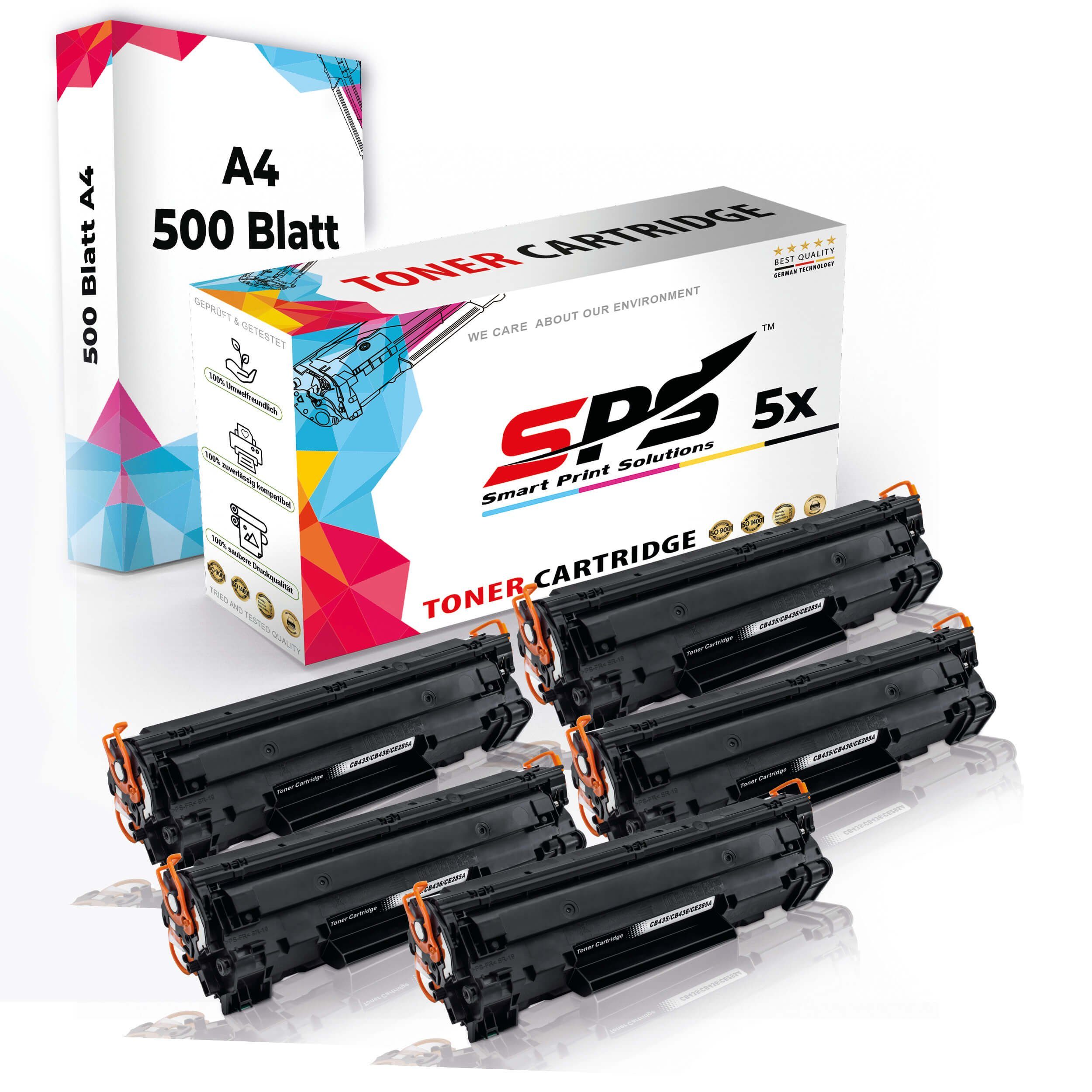 SPS Tonerkartusche A4 500 Blatt +5x CE285A Set Kompatibel für HP Laserjet Pro M1130 Toner, (6er Pack)