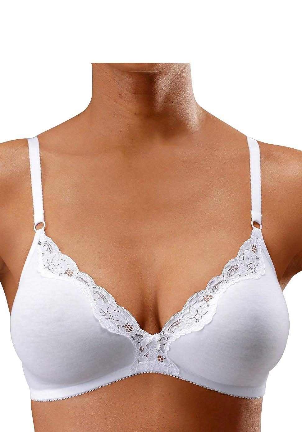 petite fleur by Lascana Bralette-BH (Packung, 2 Stück) ohne Bügel aus Baumwolle mit Spitze, bequemer BH – Bild 4 von 5