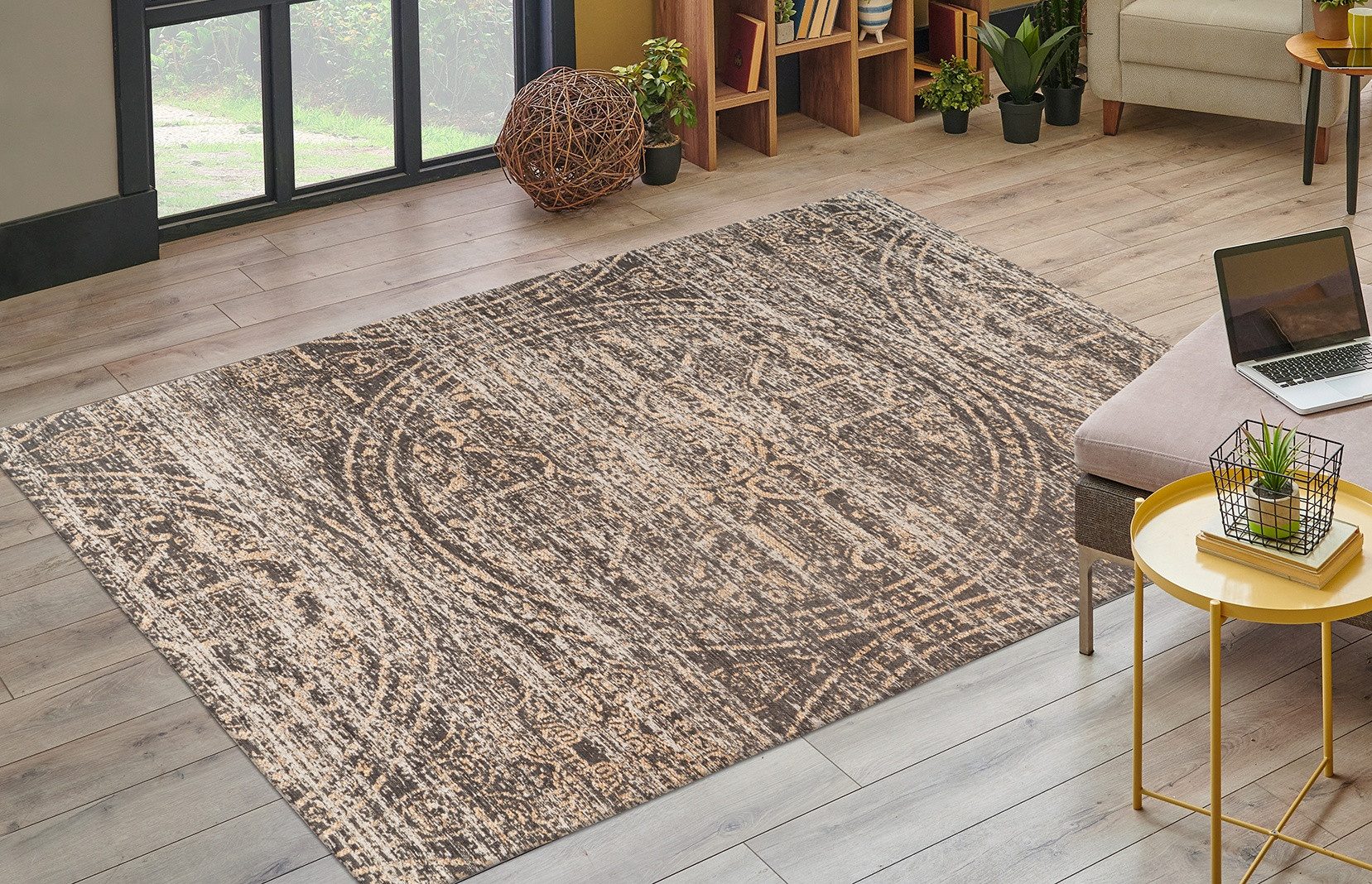 Kayoom Teppich Davis 425, rechteckig, Höhe: 12 mm, edles Design, pflegeleicht, neutrale Farben