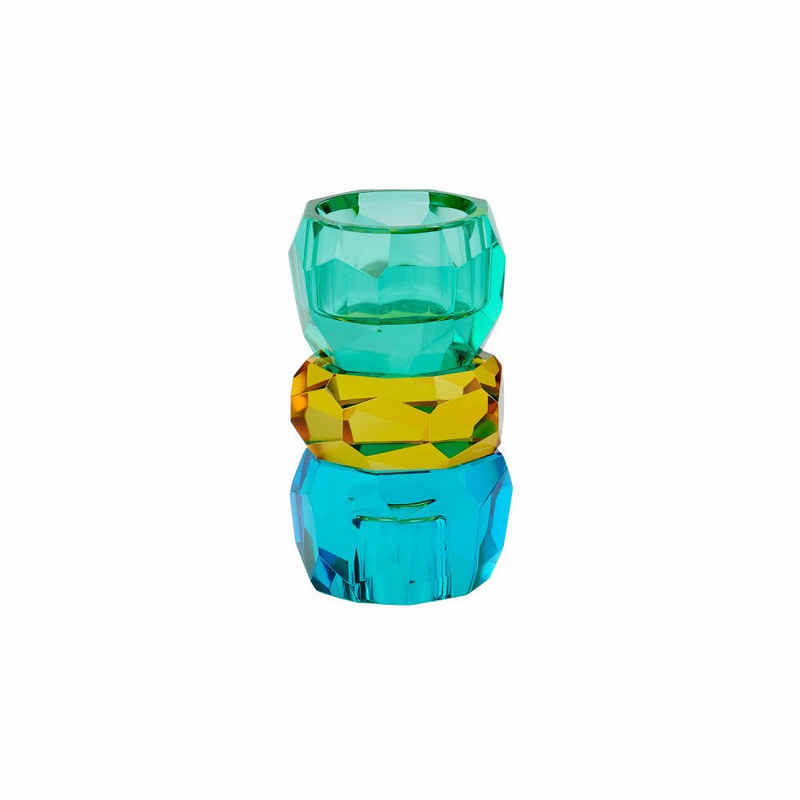 Giftcompany Teelichthalter Palisades Blau / Gelb / Grün 10.5 cm