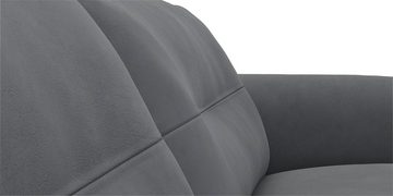 FLEXLUX 3-Sitzer Glow, Premium-Sitz: Kaltschaum & Federkern, Arml. Walnuss, Fuß Alu