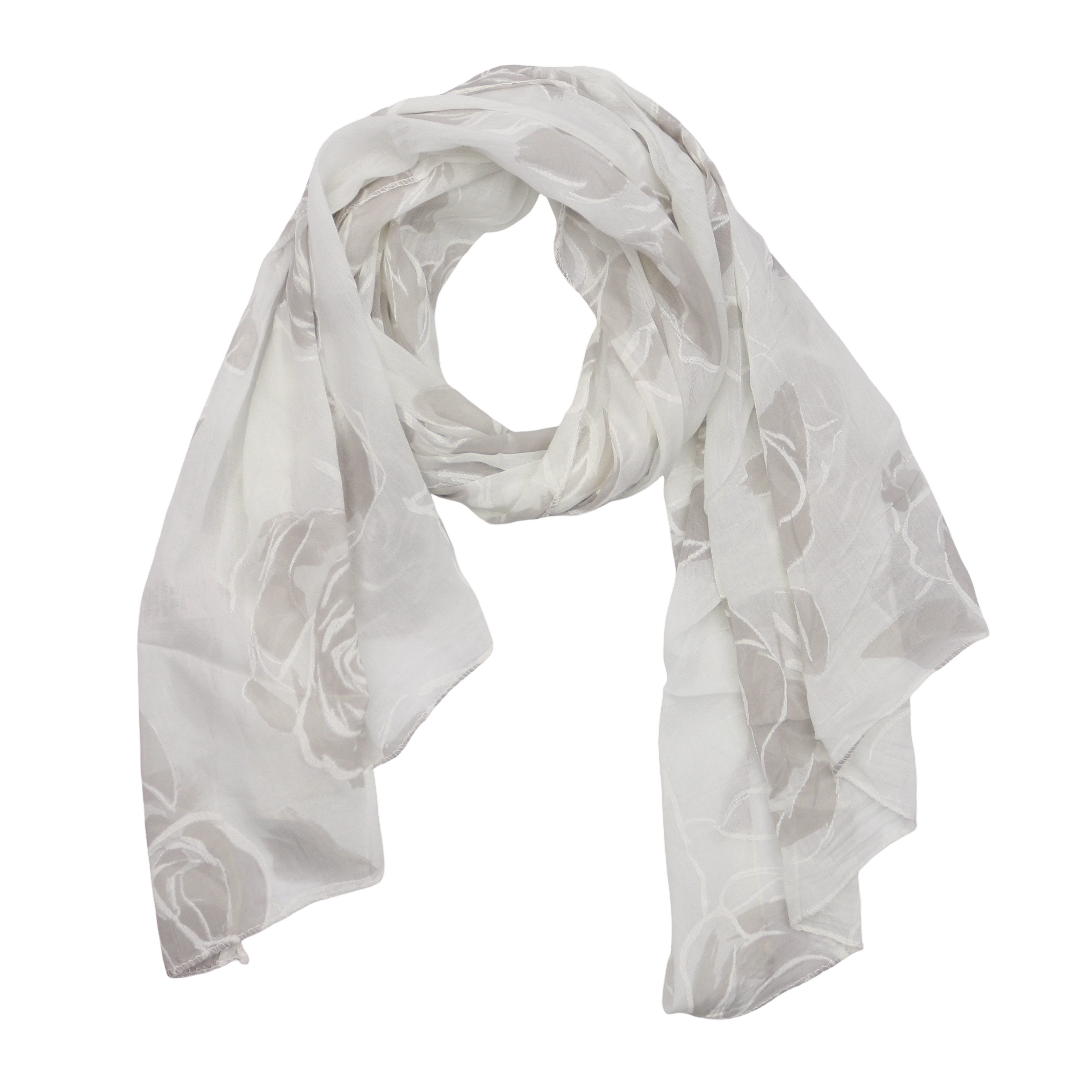 Modeschal Asymmetrischer Schal, Made in Italy 20% Seide 80% Baumwolle