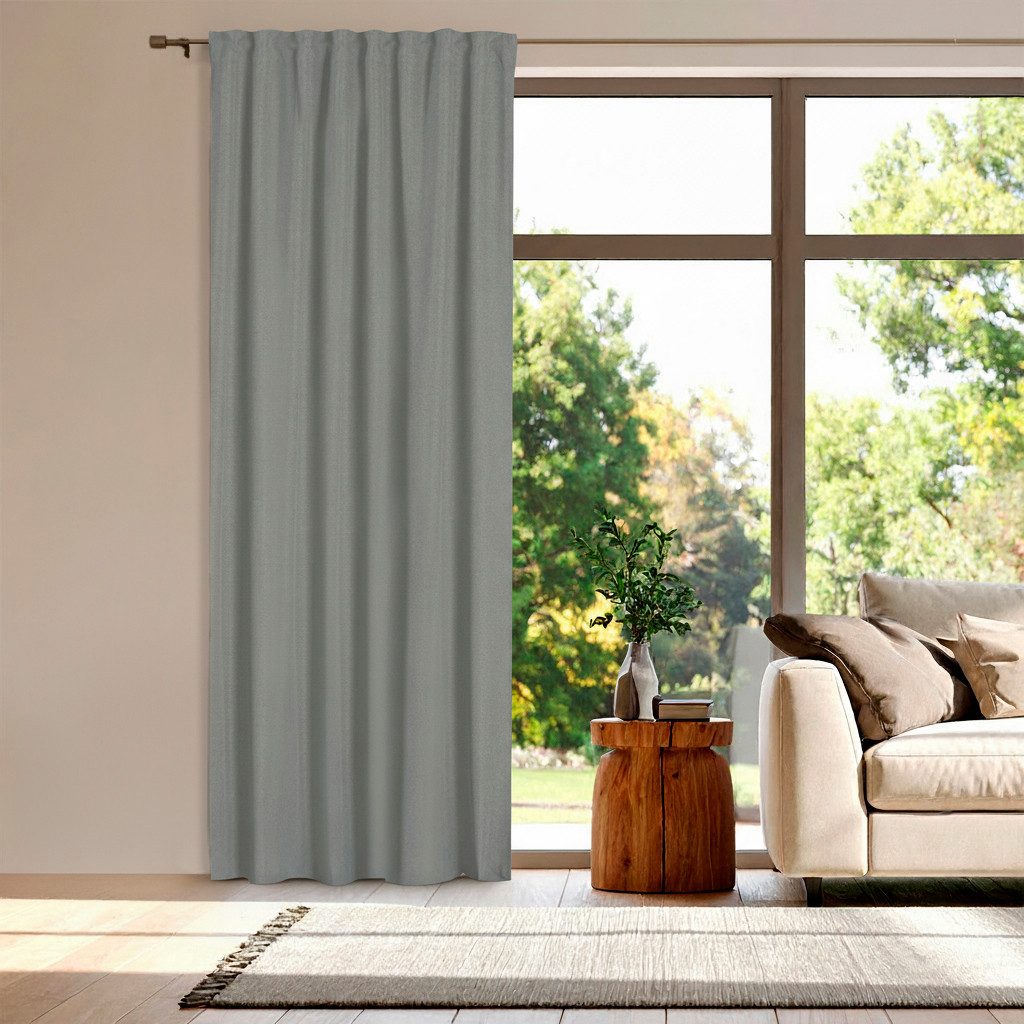 ELBERSDRUCKE Vorhang Verdunklungsgardine verdeckte Schlaufen Sundown grau 255 x 135 cm (1 St), Multifunktionsband, verdunkelnd, Polyester, einfarbig, modern, wä – Bild 4 von 4