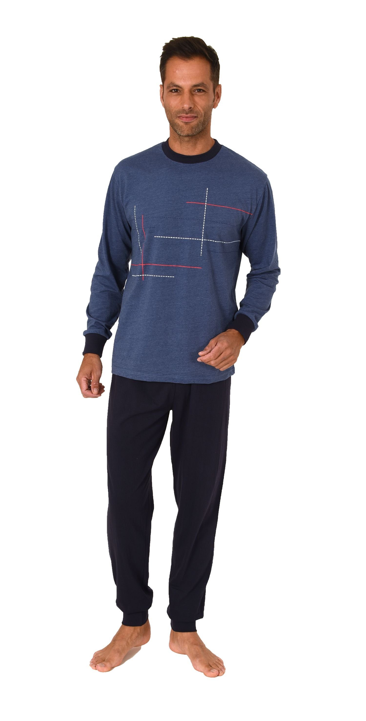 Normann Pyjama Normann Herren langarm Schlafanzug günstig online kaufen