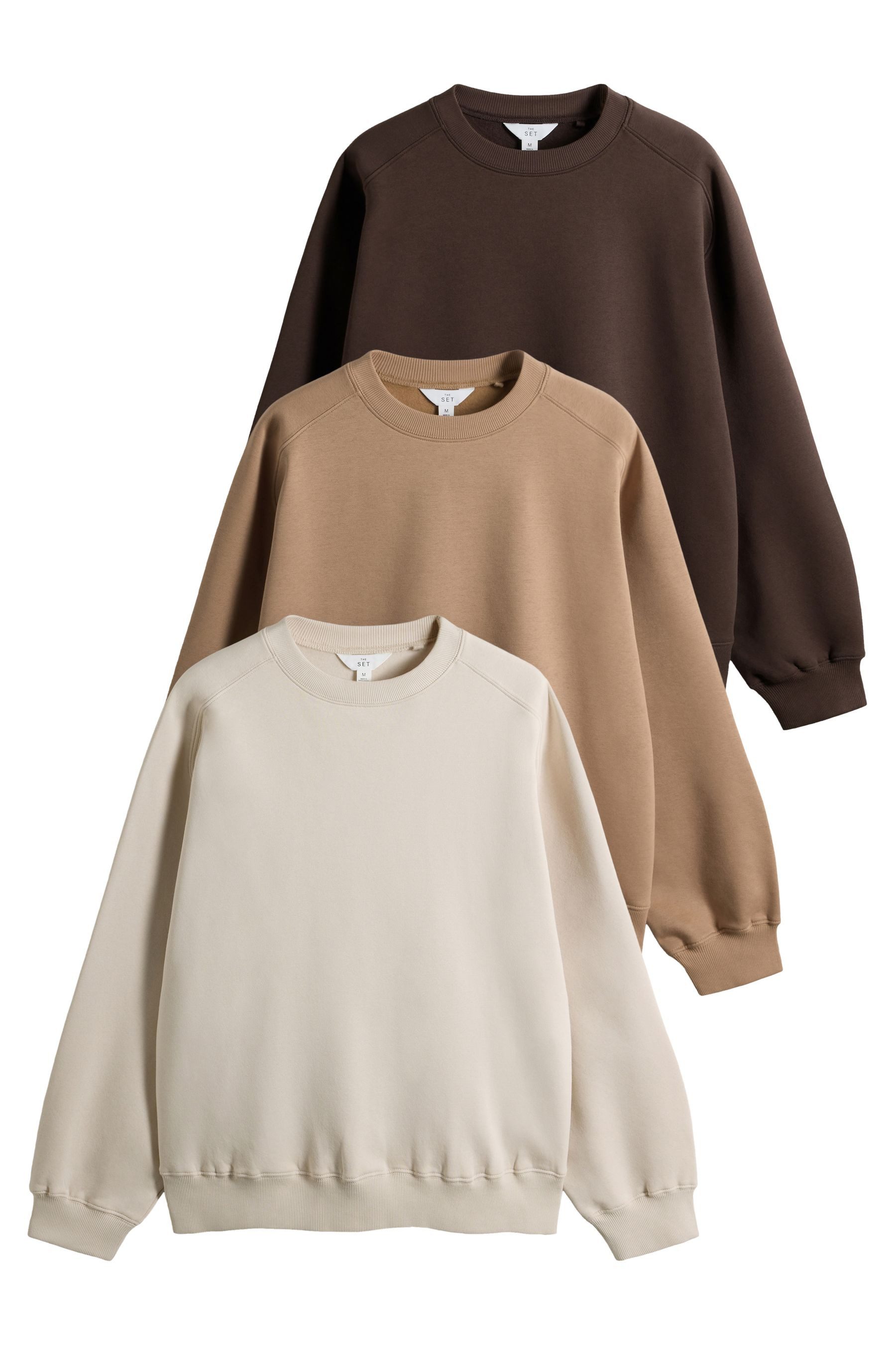 The Set Sweater The Set Rundhalssweatshirts, 4er-Pack (3-tlg)