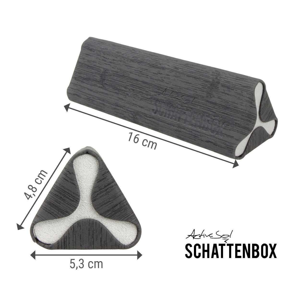 ActiveSol Brillenetui Schattenbox, Hardcase für Brillen und Sonnenbrillen, Magnetverschluss, Samtweiche Haptik, für große Brillen geeignet.