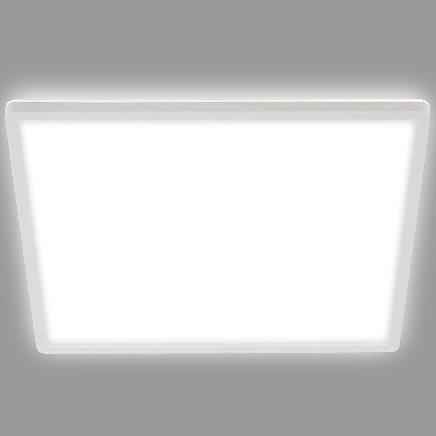 LETGOSPT LED Panel Moderne Ultraschlanke LED-Deckenleuchte, Flaches Quadratisches Panel, LED fest integriert, ‎Kaltweiß, 30x30cm,60x60cm,30x120cm LED Panel, Büroleuchte Werkstattleuchte 60cm x 60cm - 48W LED Panel