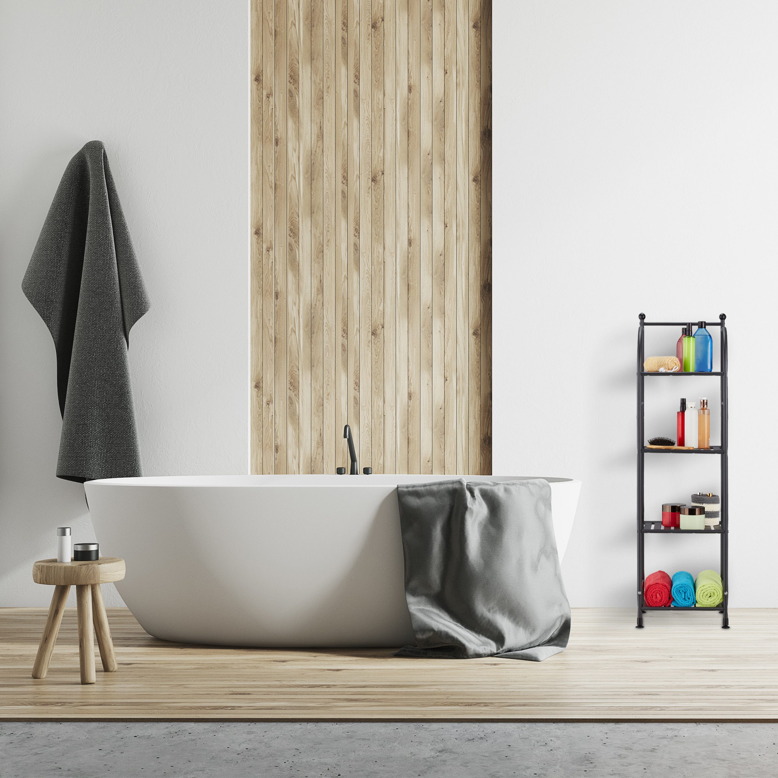 relaxdays Standregal Schmales Standregal mit 4 günstig online kaufen