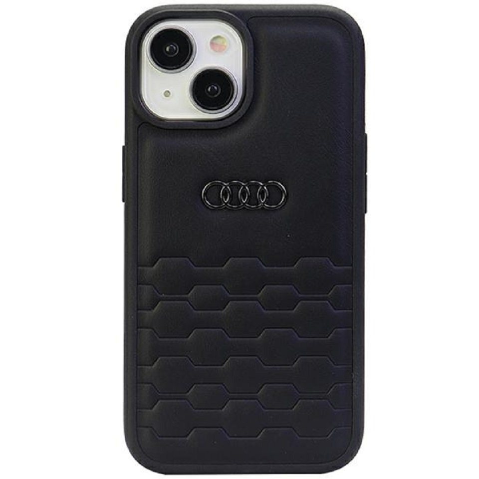 Audi Handyhülle Case iPhone 15 Serie GT schwarz Kunstleder Logo 6