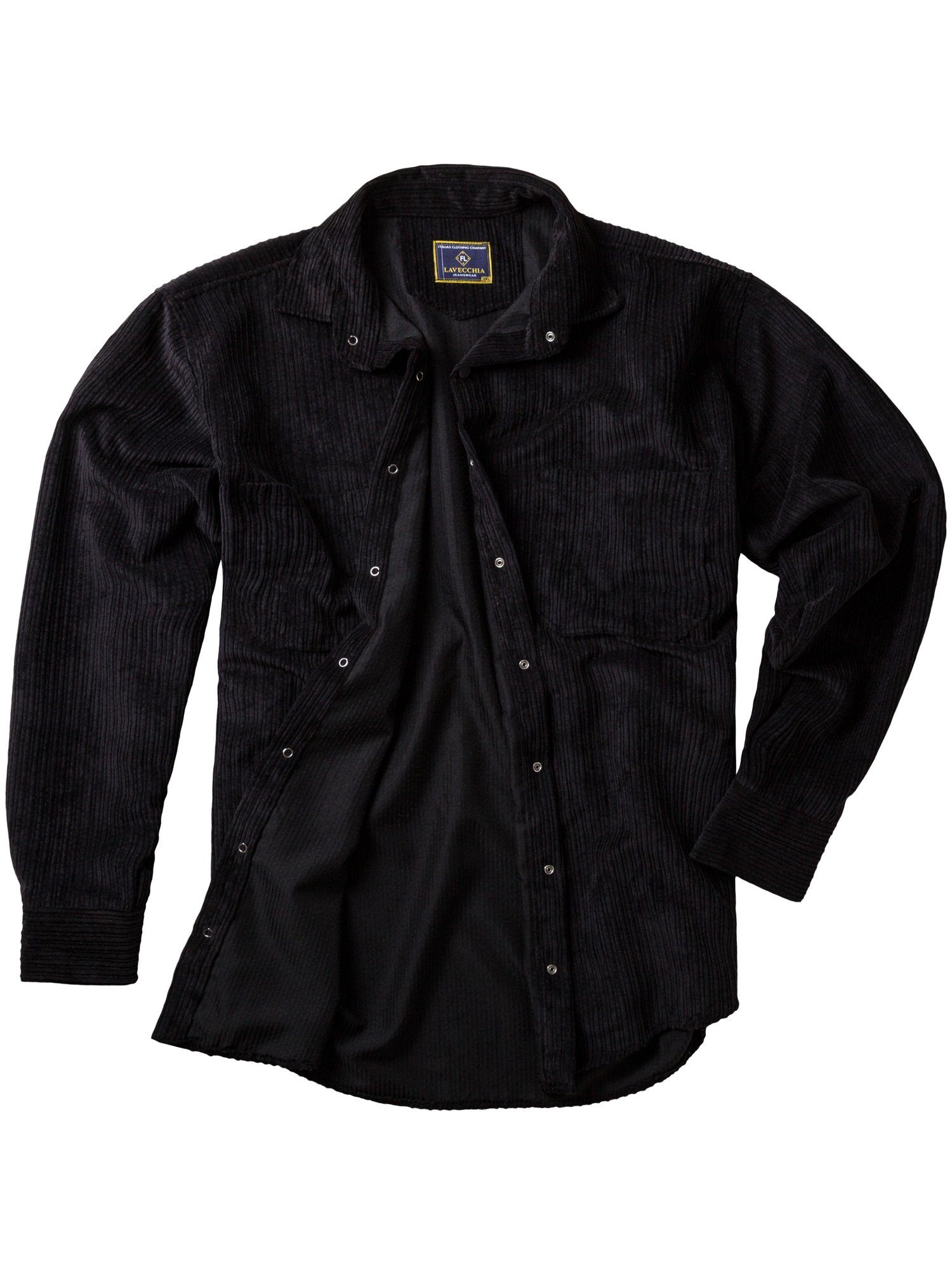 Langarmhemd Lavecchia Herren Cordhemd LV-5578 (Schwarz, 7XL)