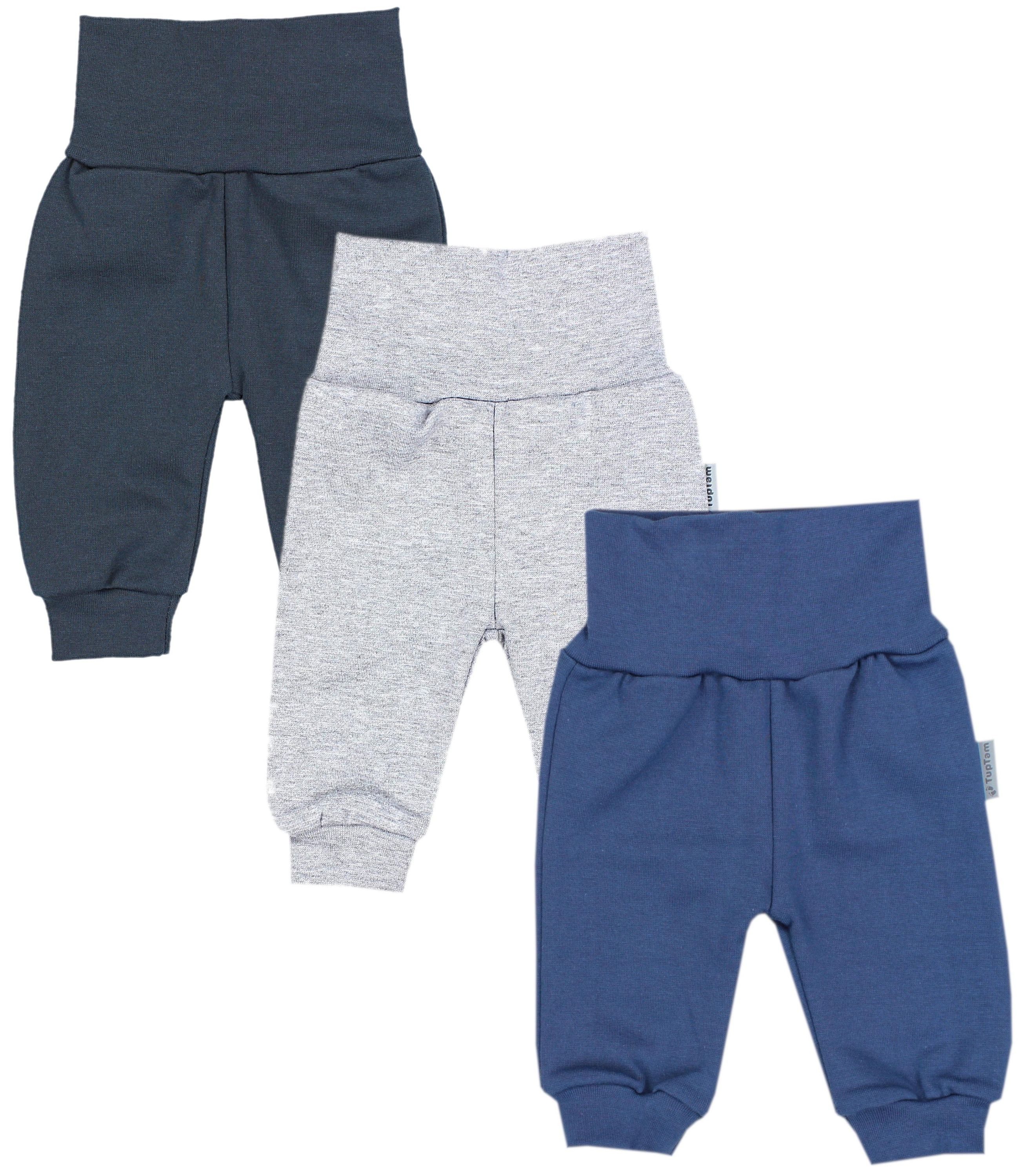 Sweathose TupTam Baby Jungen Hose Jogginghose mit Breitem Bund 3er Pack