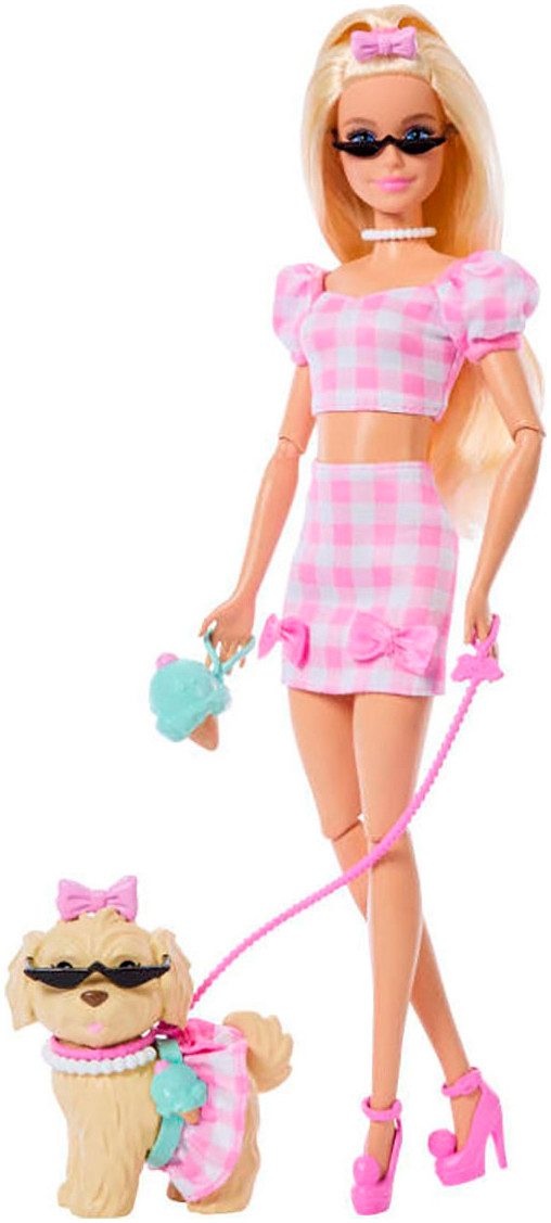 Barbie Anziehpuppe im Zwillingslook mit Schleife und Haustier günstig online kaufen
