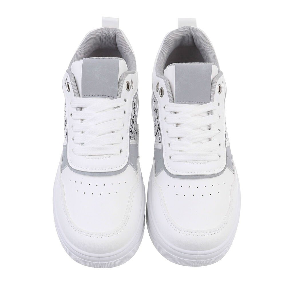 Ital-Design Damen Low-Top Freizeit Sneaker (85878426) Flach Sneakers Low in Weiß