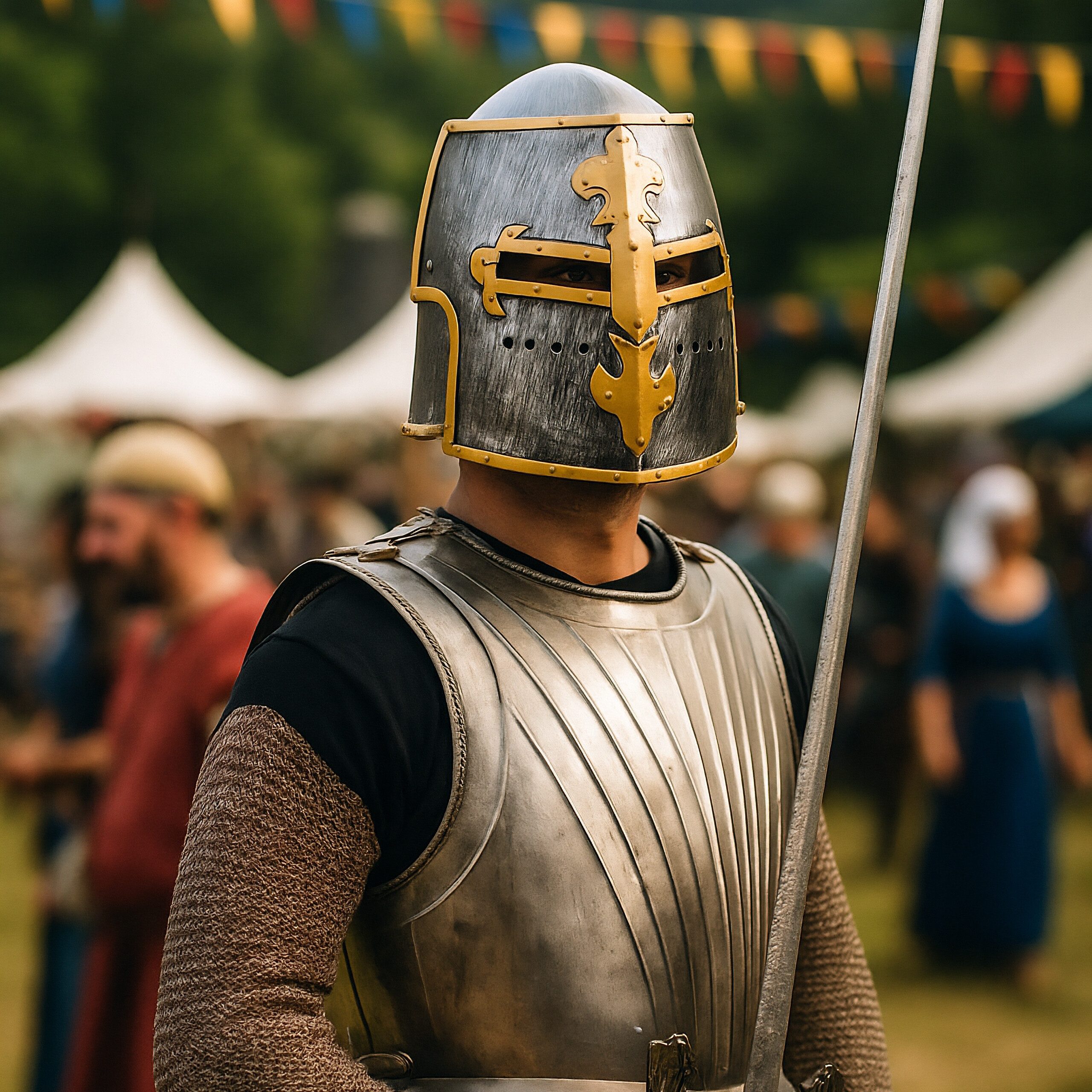 relaxdays Spielzeug-Helm 2x Ritter Helm mit klappbarem Visier