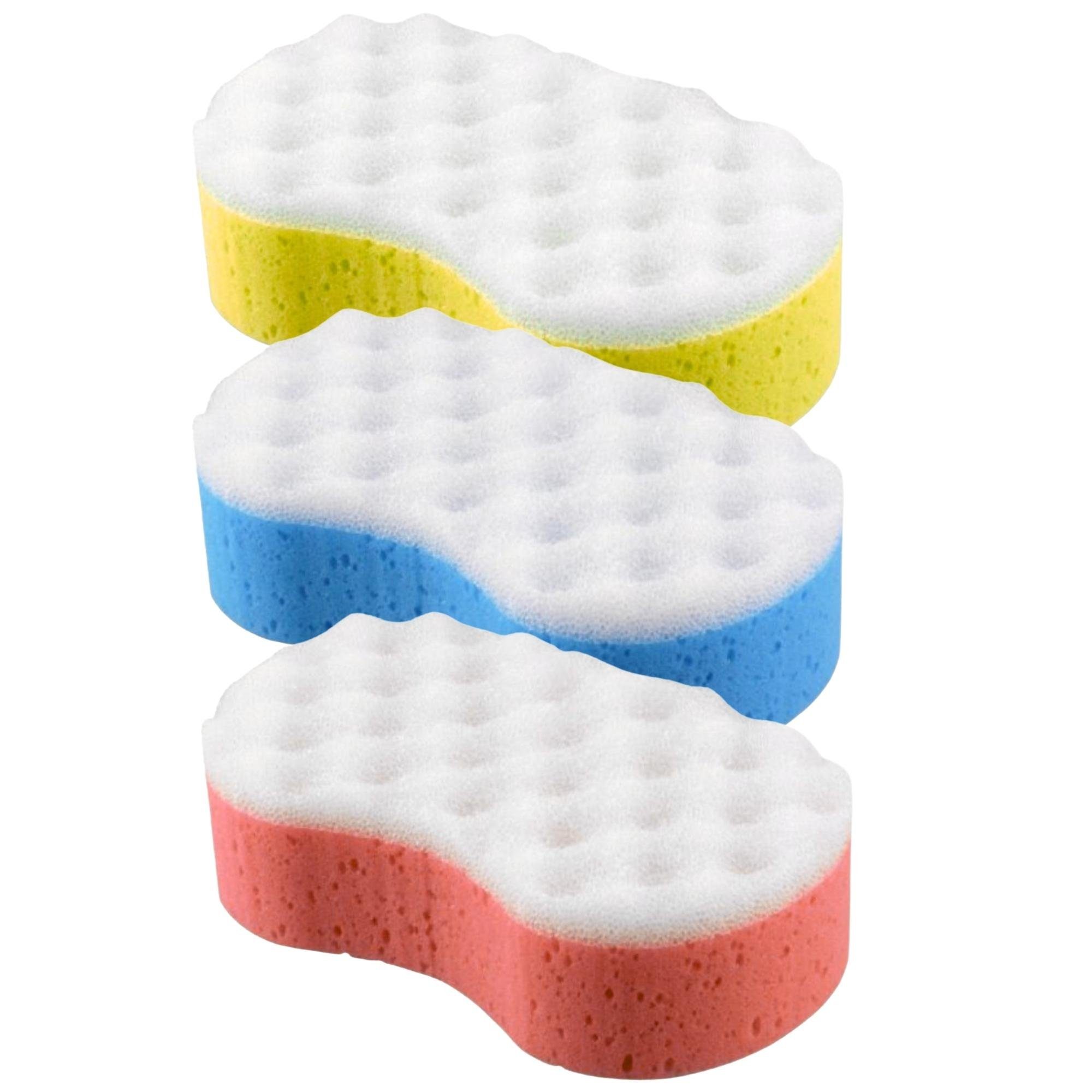 Badorganizer 6 x Massageschwamm Duschschwamm Badeschwamm Peeling Schwamm Körperpeel