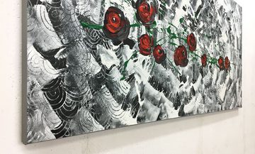 WandbilderXXL Gemälde Rose Universe 140 x 70 cm, Abstraktes Gemälde, handgemaltes Unikat