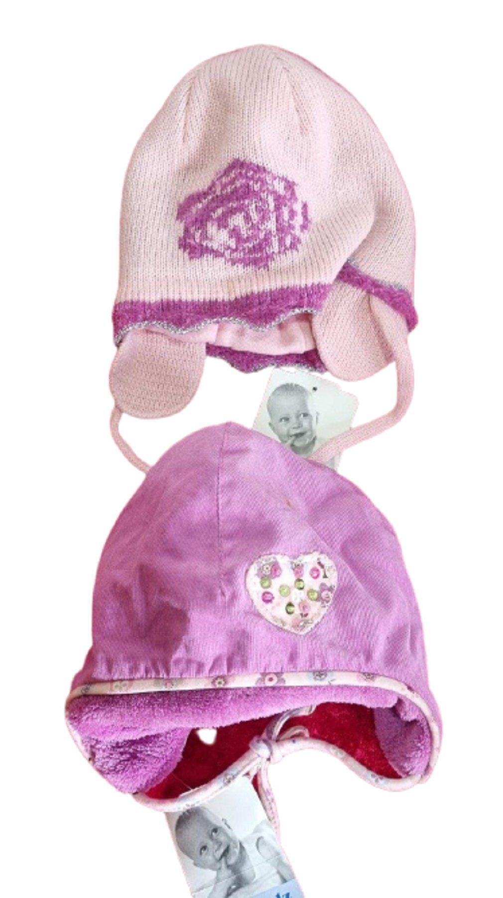 Größe 2x 43 Ohrenmütze - 3) Bellezza Sterntaler Wintermütze (Set Mädchen pink