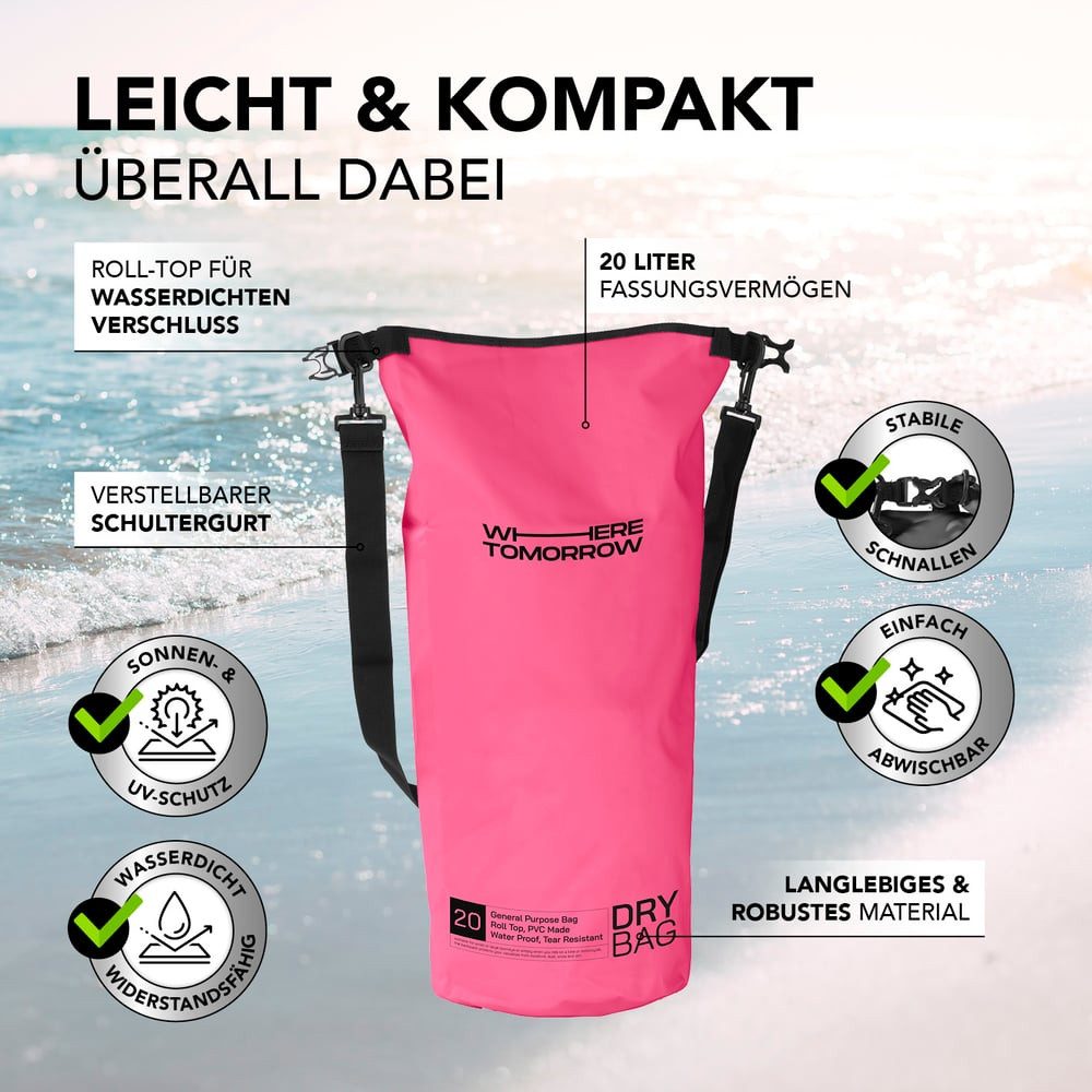 #DoYourSports Aufbewahrungstasche Dry Bag 20L, Outdoor Tasche Camping Angeln wasserdicht Handy sicher aufbewahren – Bild 3 von 5
