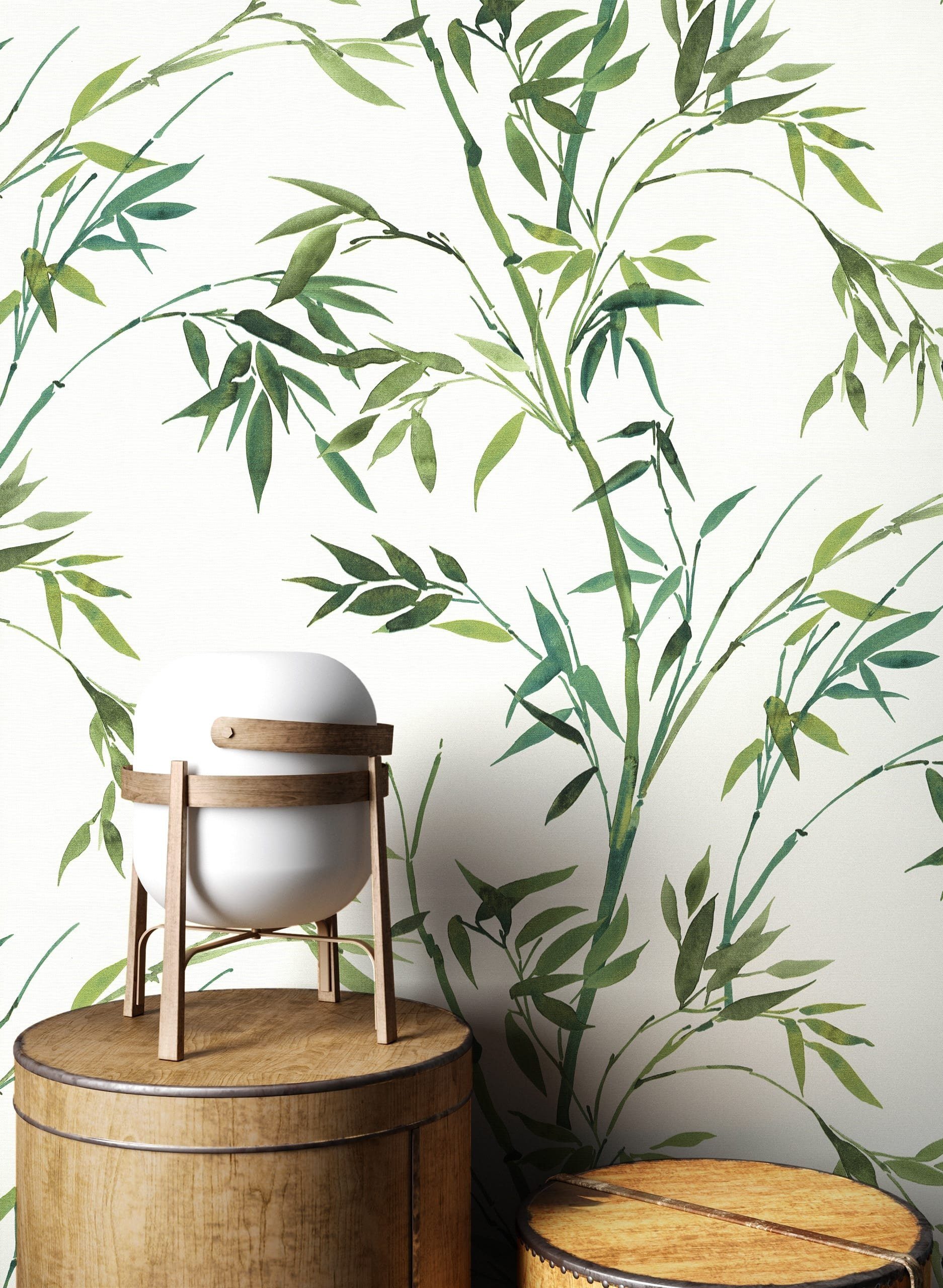 Newroom Vliestapete Becca Green Tapete Mustertapete Dschungel,Bambus,Blätter, Grün Tapete Modern Dschungel - Mustertapete Dschungeltapete Weiß Tropisch Floral B – Bild 4 von 5