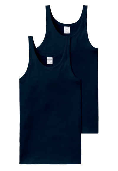 Schiesser Unterhemd 2er Pack Cotton Essentials Feinripp (Spar-Set, 2-St) Unterhemd / Tanktop - Baumwolle - Strapazierfähig