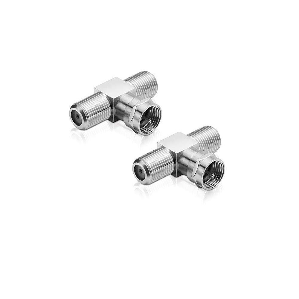 Sat-T-Stück 1-mal F-Stecker auf 2-mal F-Buchse (2 Stück) SAT-Kabel