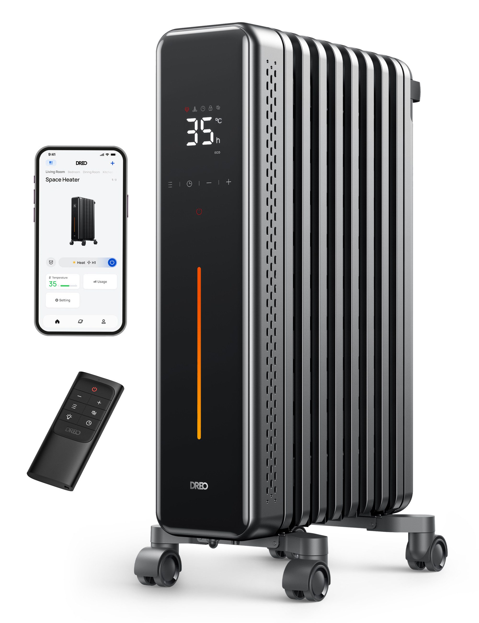 Dreo Heizgerät Dreo Ölradiator Energiesparend, 2000W Elektroheizung mit 9 R günstig online kaufen